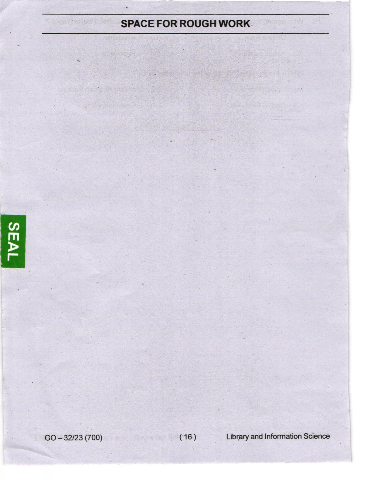 Odisha CPET 2024 LIBRARY SCIENCE Question Papers - Page 16