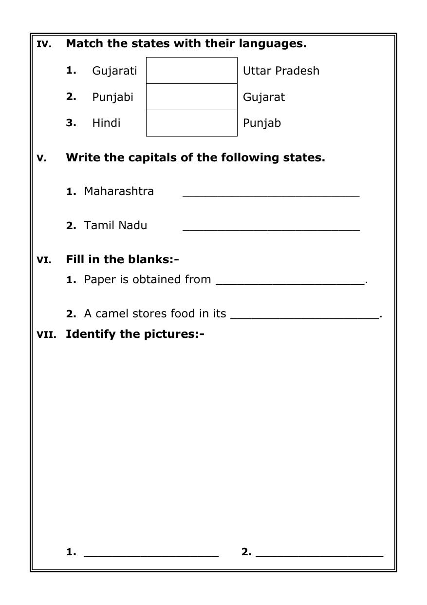 Worksheet for Class 4 General Knowledge Open Book Assignment Assignment 11 - Page 2