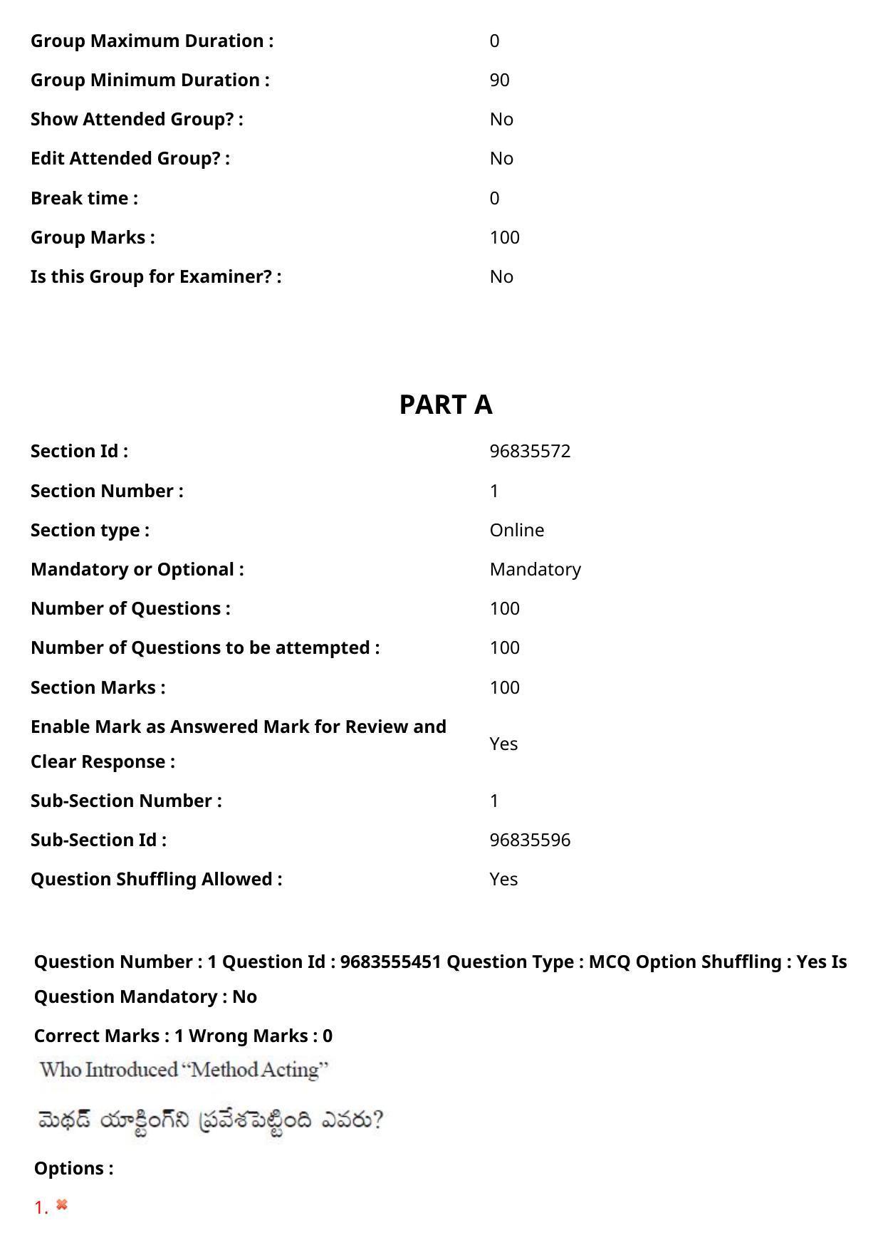 TS CPGET 2021 M.A. Theatre Arts  (Shift 1) Question Paper with Answer Key - Page 2