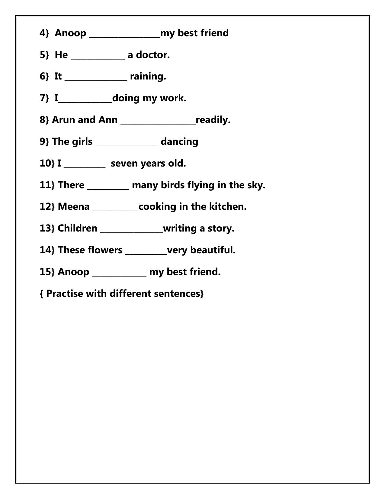 Worksheet for Class 1 English Assignment 72 English Grammer - Page 6