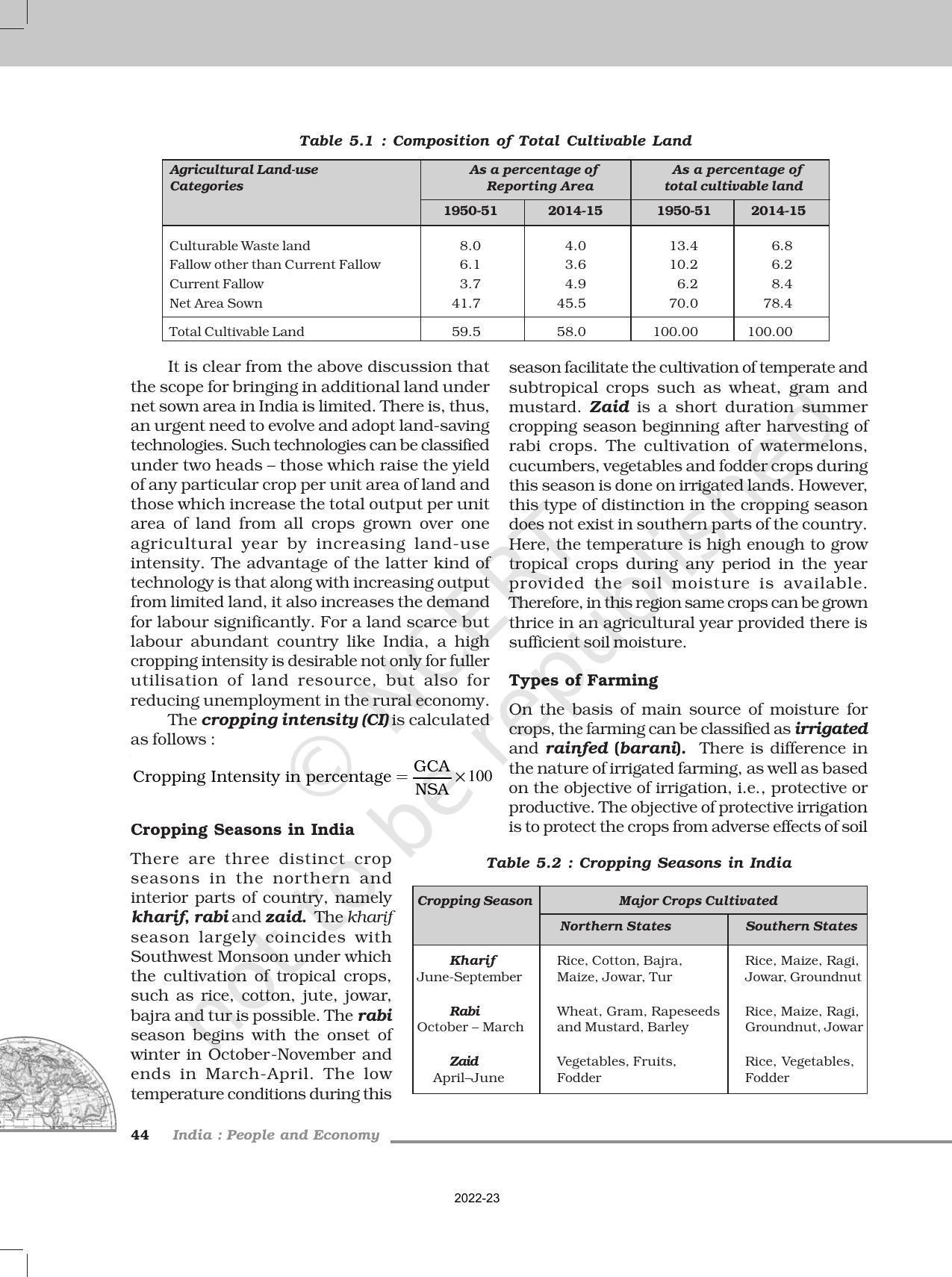 NCERT Book for Class 12 Geography (Part-II) Chapter 5 Land Resources and Agriculture - Page 5