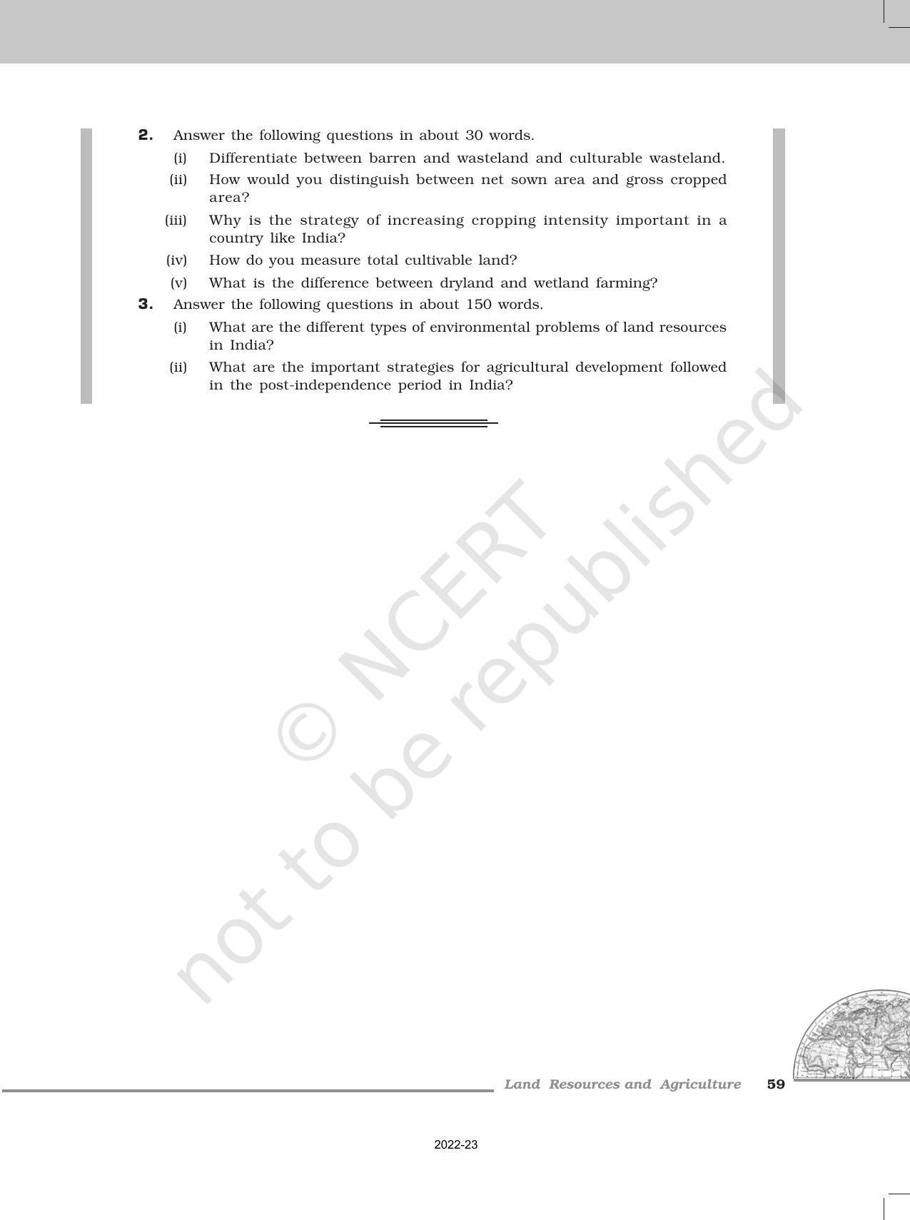 NCERT Book for Class 12 Geography (Part-II) Chapter 5 Land Resources and Agriculture - Page 20