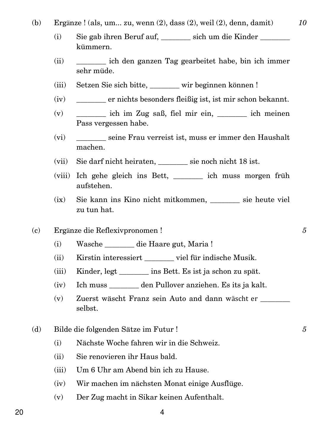 CBSE Class 12 20 German 2019 Question Paper - Page 4