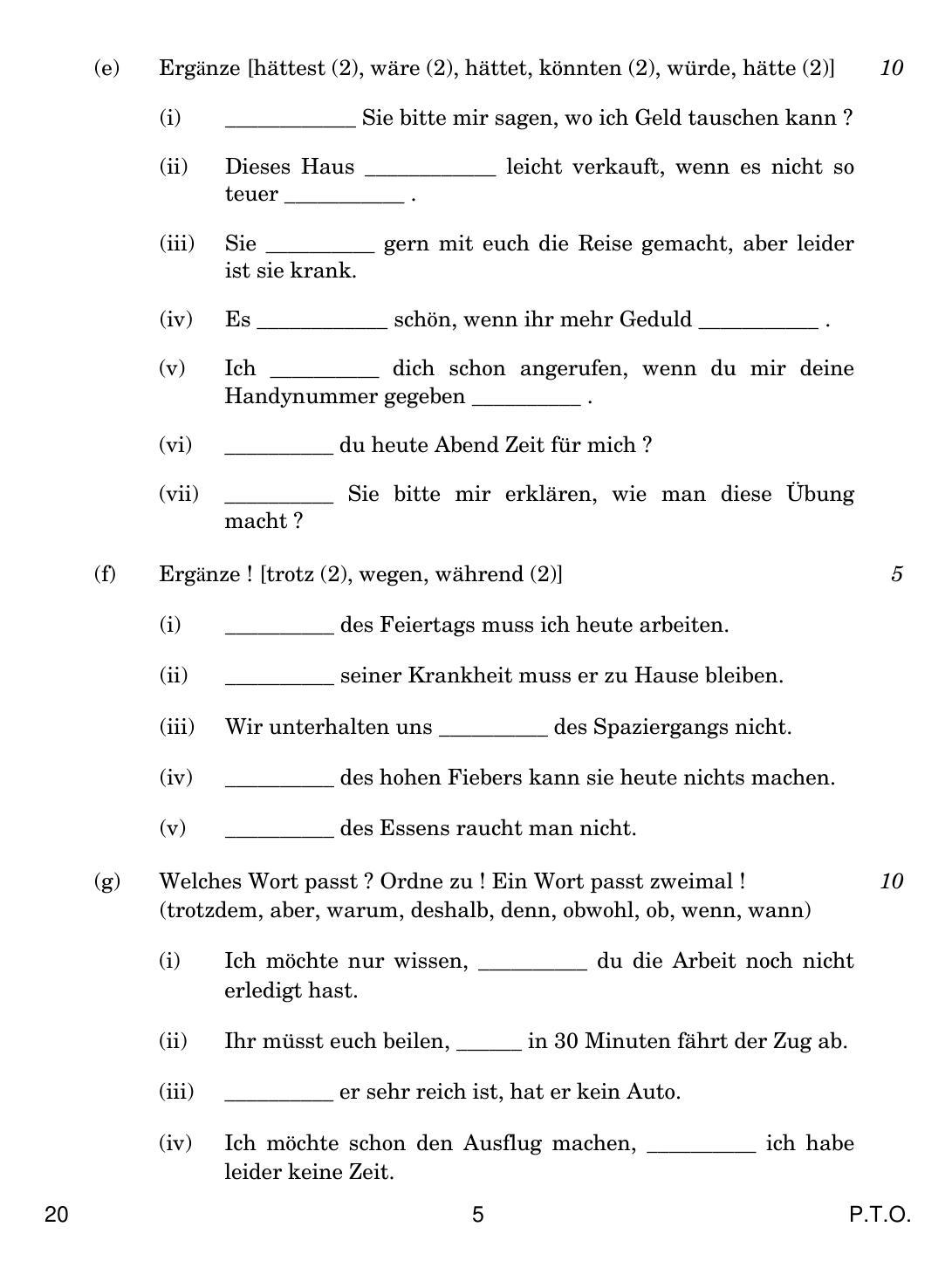 CBSE Class 12 20 German 2019 Question Paper - Page 5