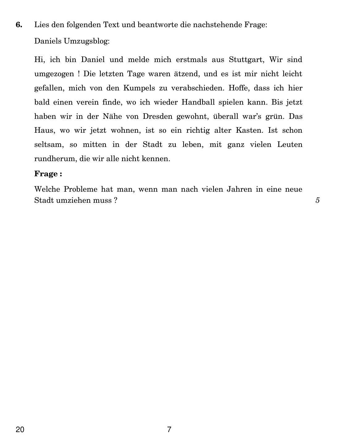 CBSE Class 12 20 German 2019 Question Paper - Page 7
