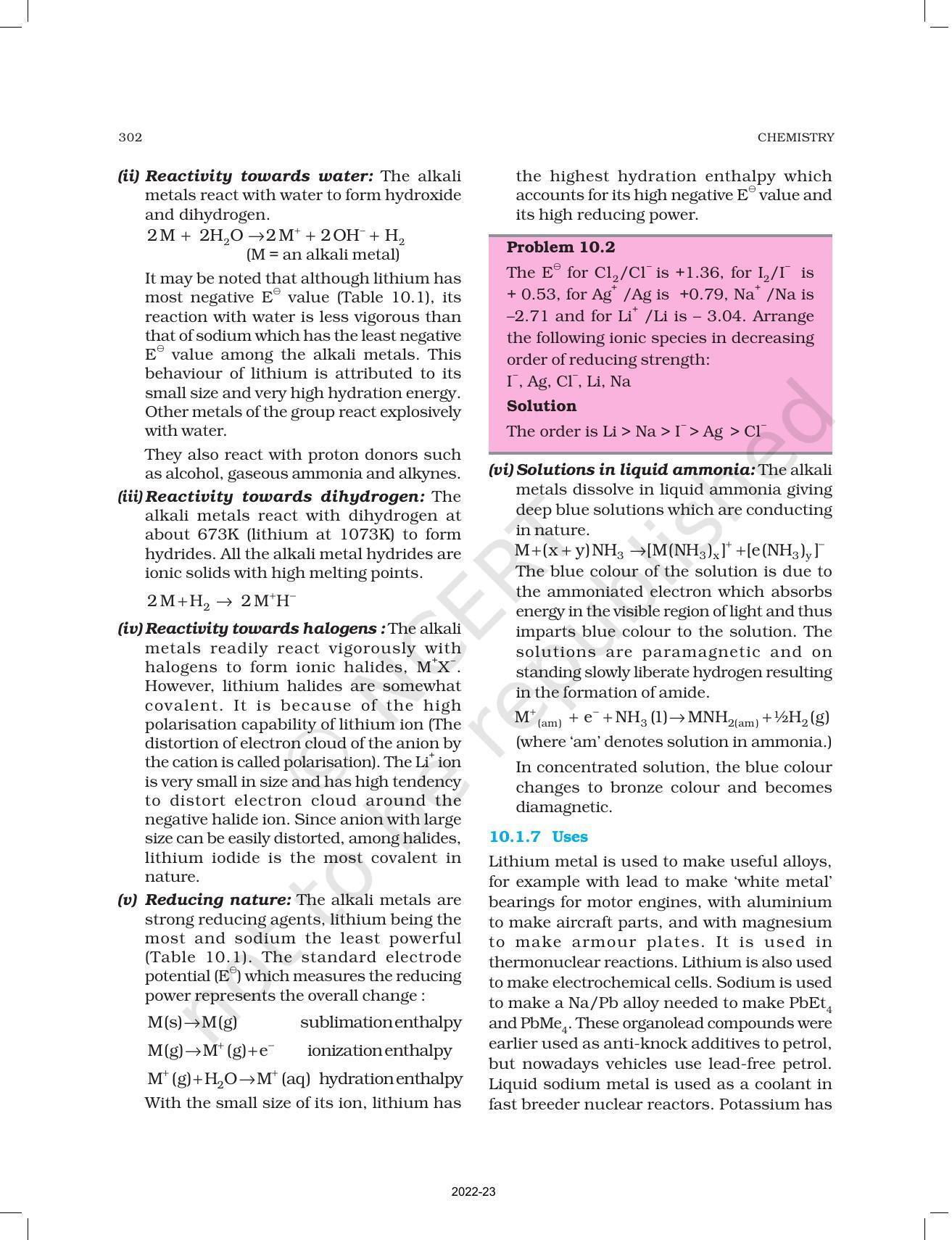NCERT Book for Class 11 Chemistry Chapter 10 The s-block Elements - Page 4