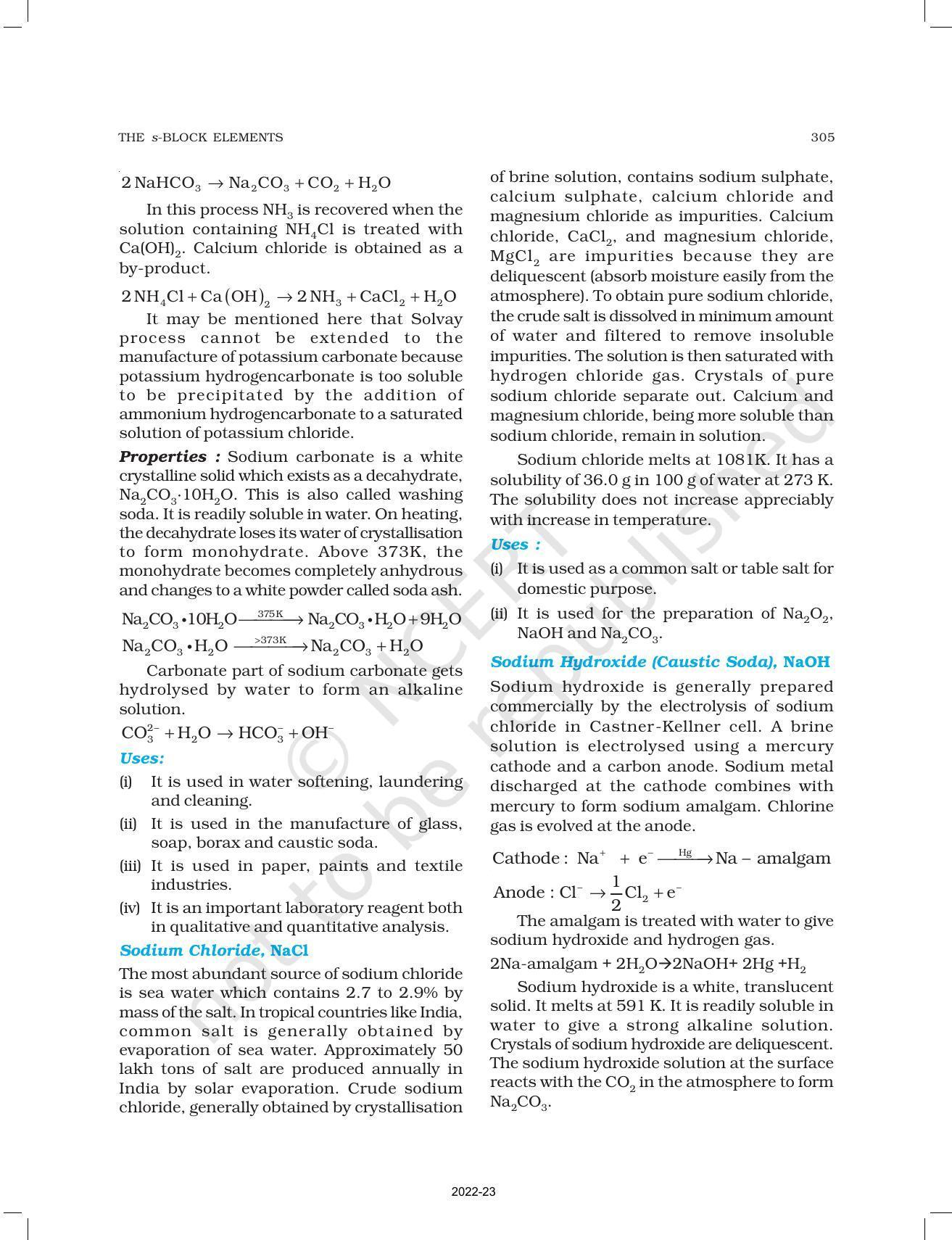 NCERT Book for Class 11 Chemistry Chapter 10 The s-block Elements - Page 7