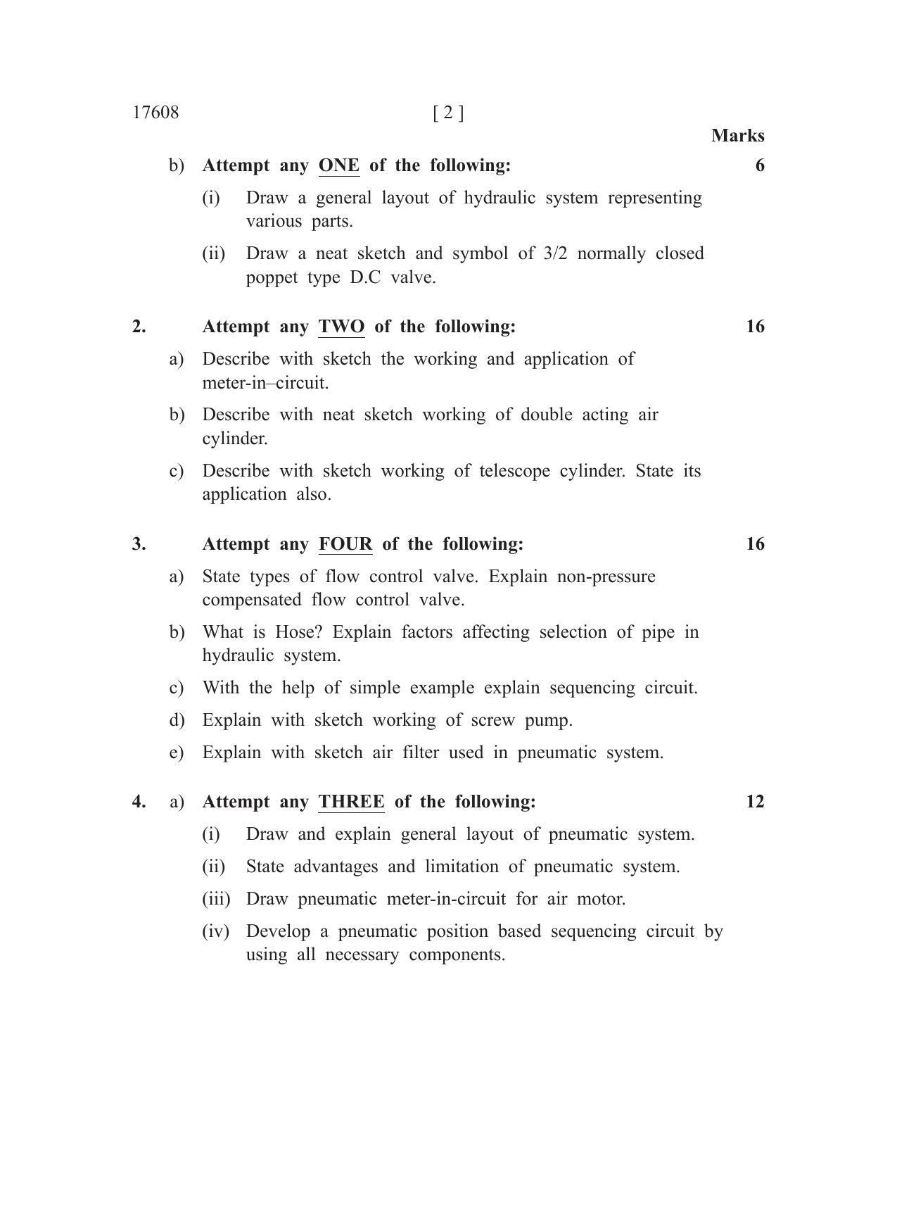 MSBTE Summer Question Paper 2019 - Industrial Fluid Power - Page 2
