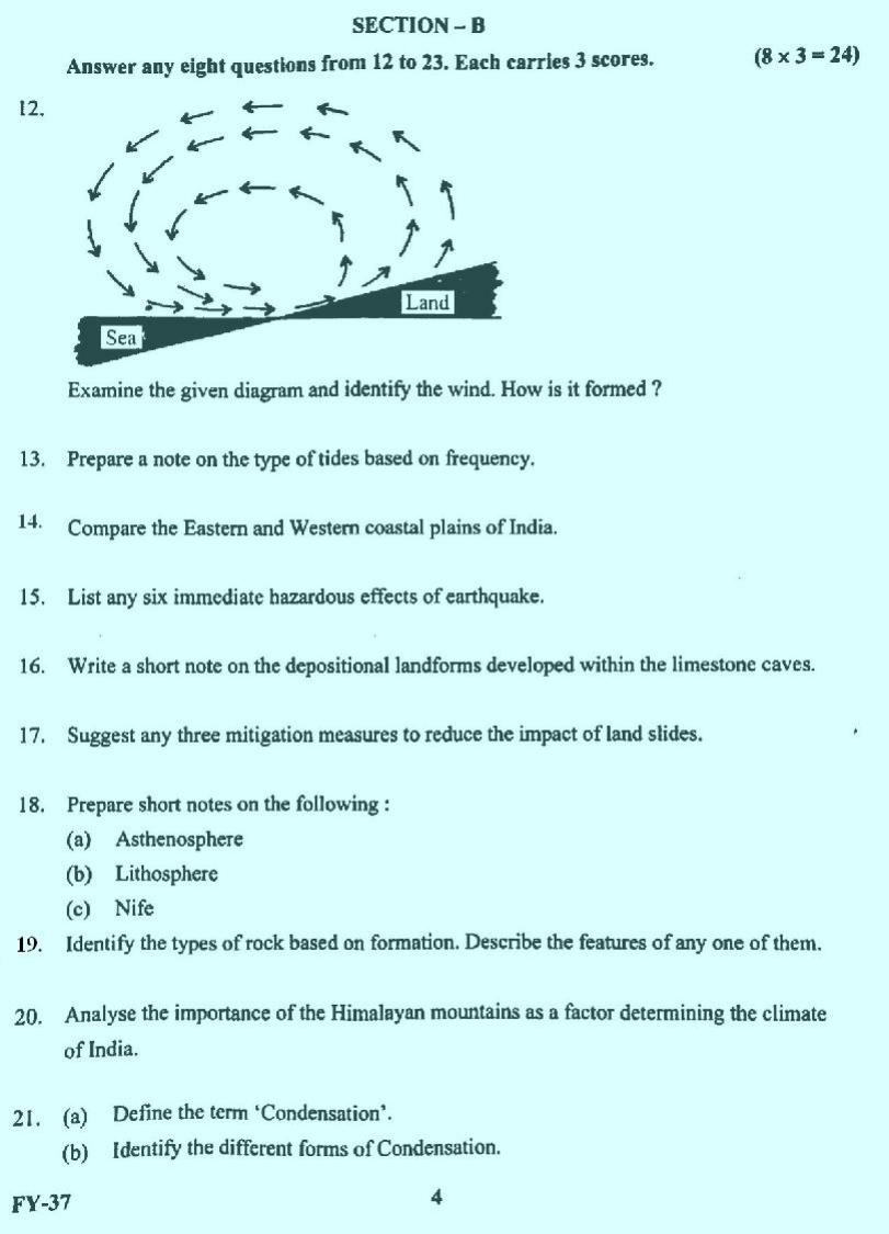 Kerala Plus One 2022 Geography Question Paper - Page 4