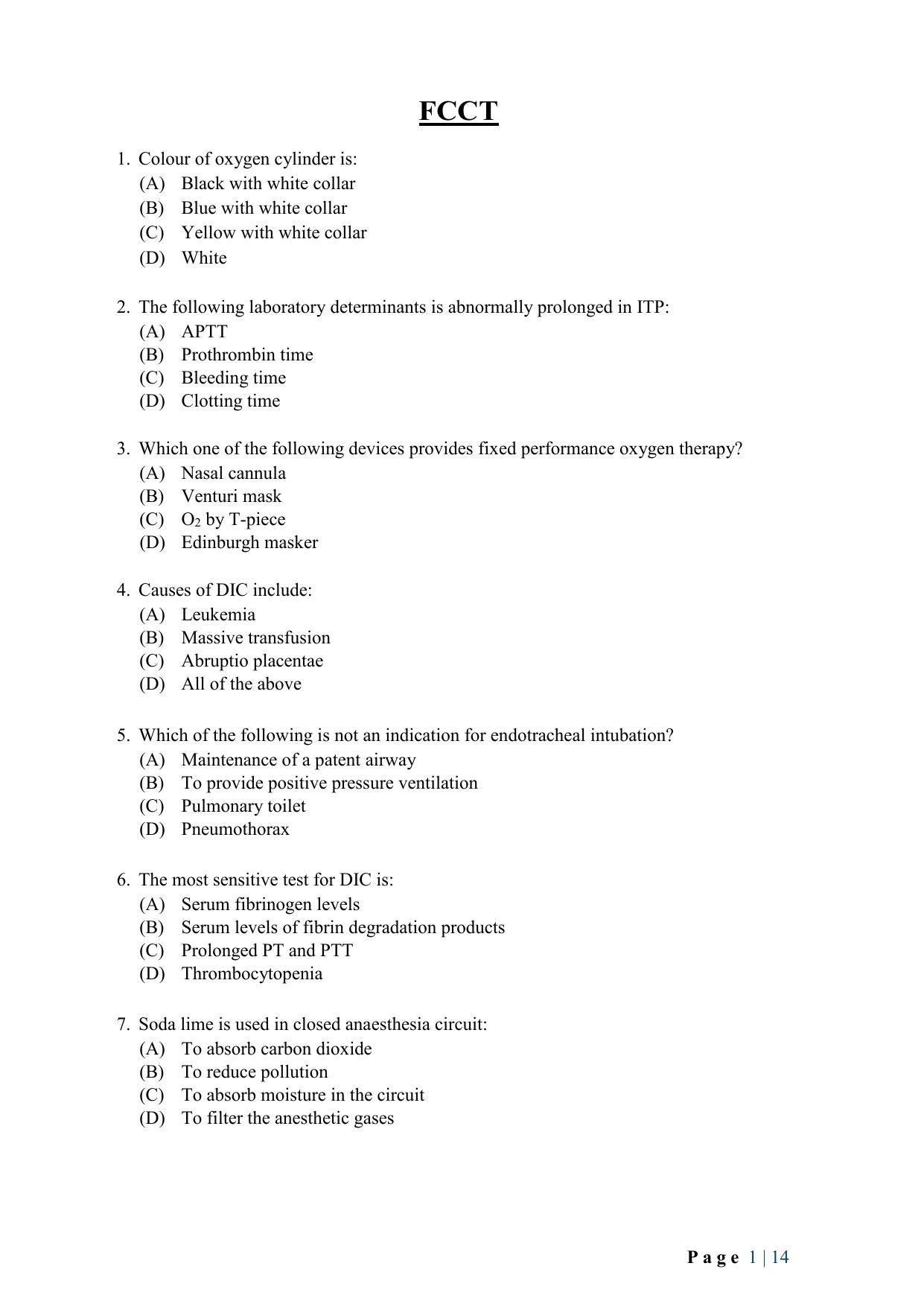 WB JEMAS (PG) FCCT 2024 Question Paper - Page 3