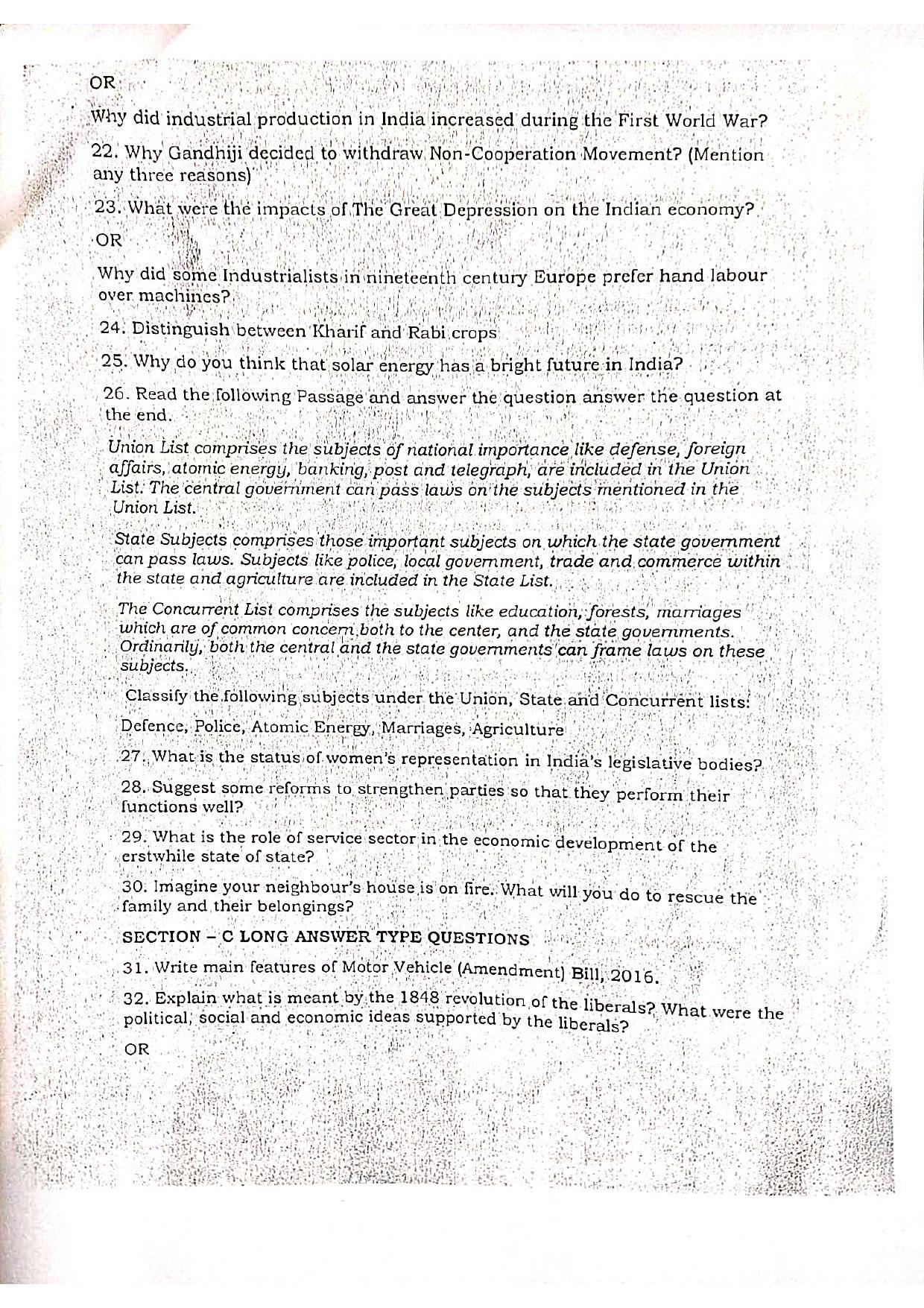 JKBOSE Class 10 Social Science Model Question Paper 2023 - Page 6