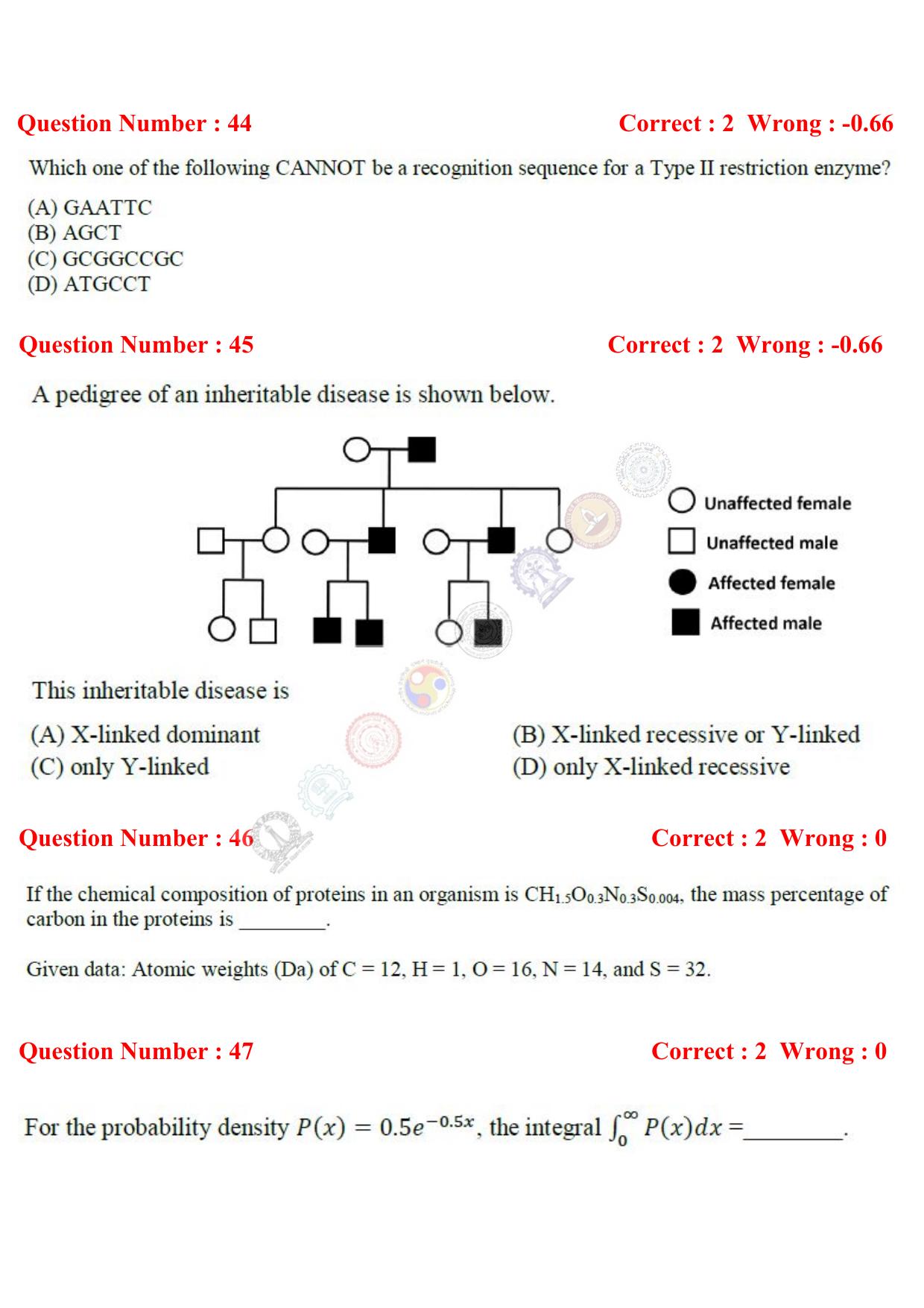 GATE 2017 Biotechnology (BT) Question Paper with Answer Key - Page 12