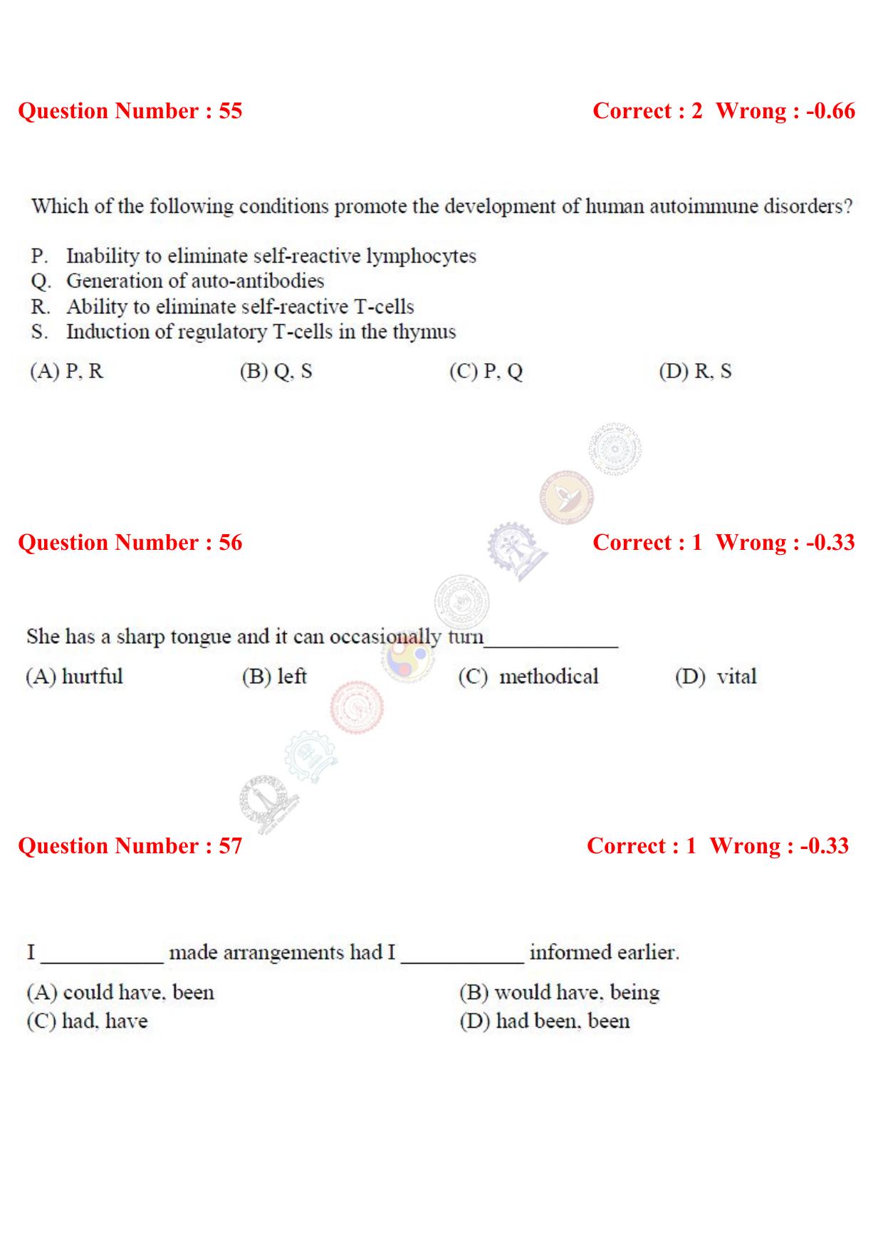 GATE 2017 Biotechnology (BT) Question Paper with Answer Key - Page 15