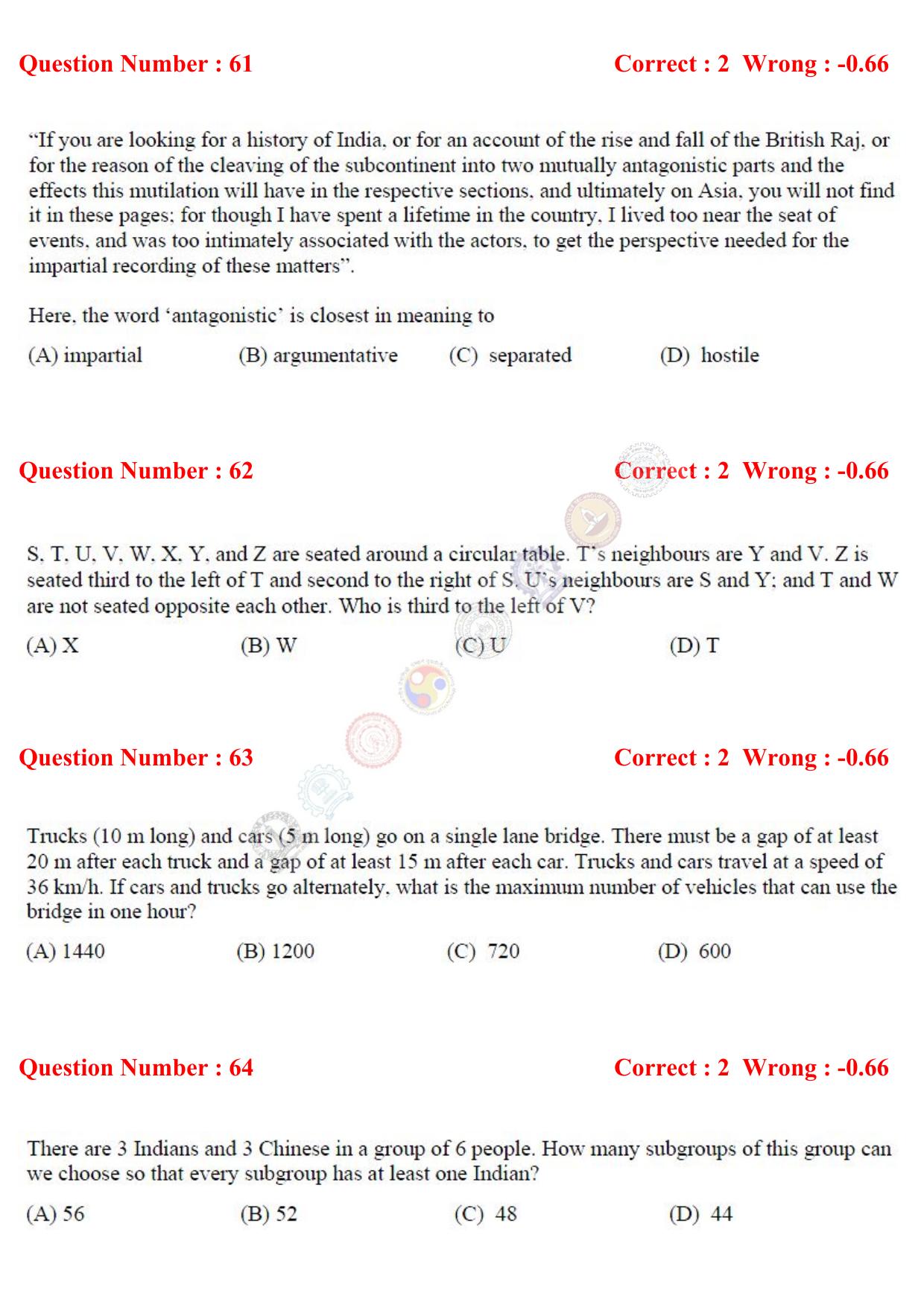 GATE 2017 Biotechnology (BT) Question Paper with Answer Key - Page 17