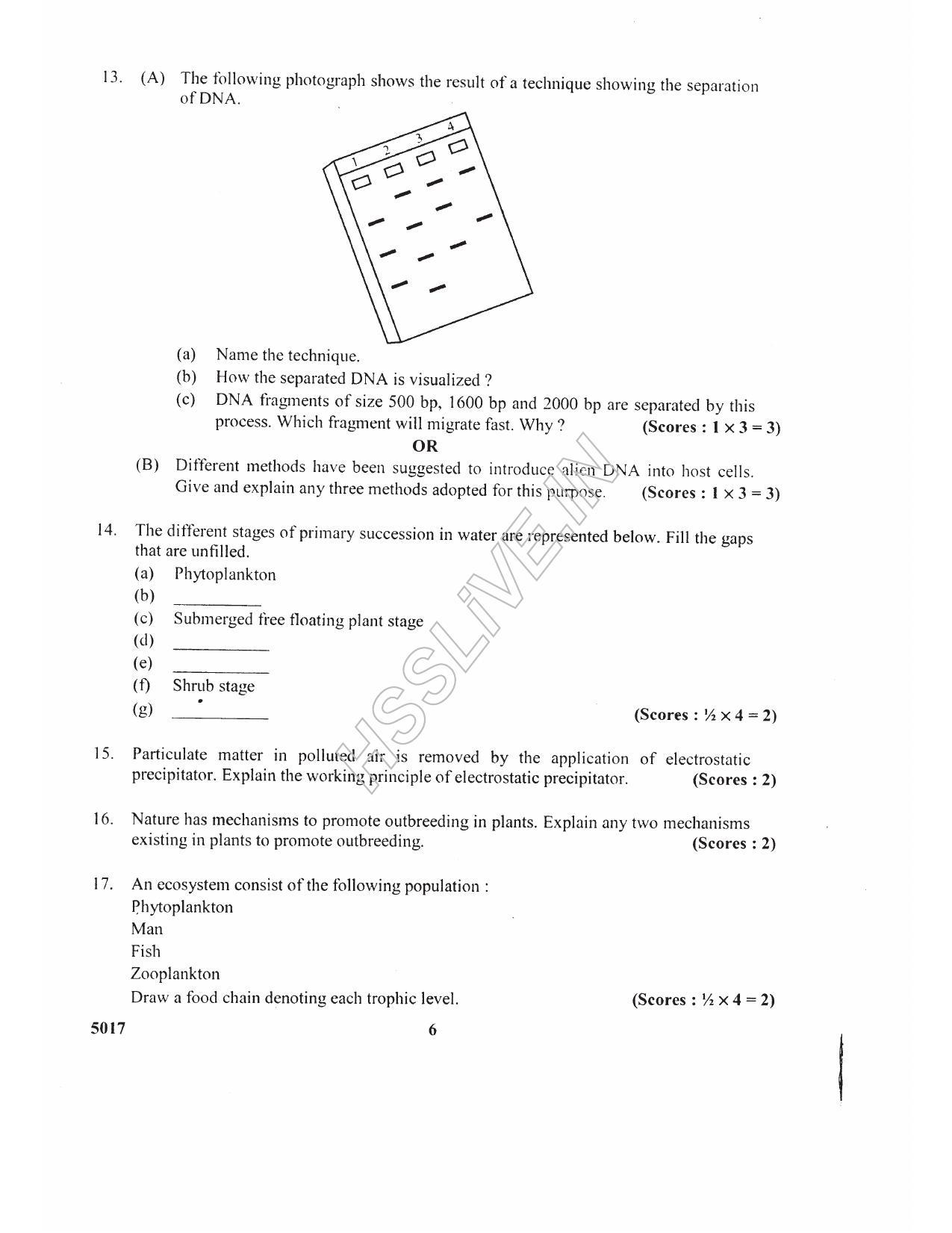 Kerala Plus Two 2017 Biology Question paper - Page 4