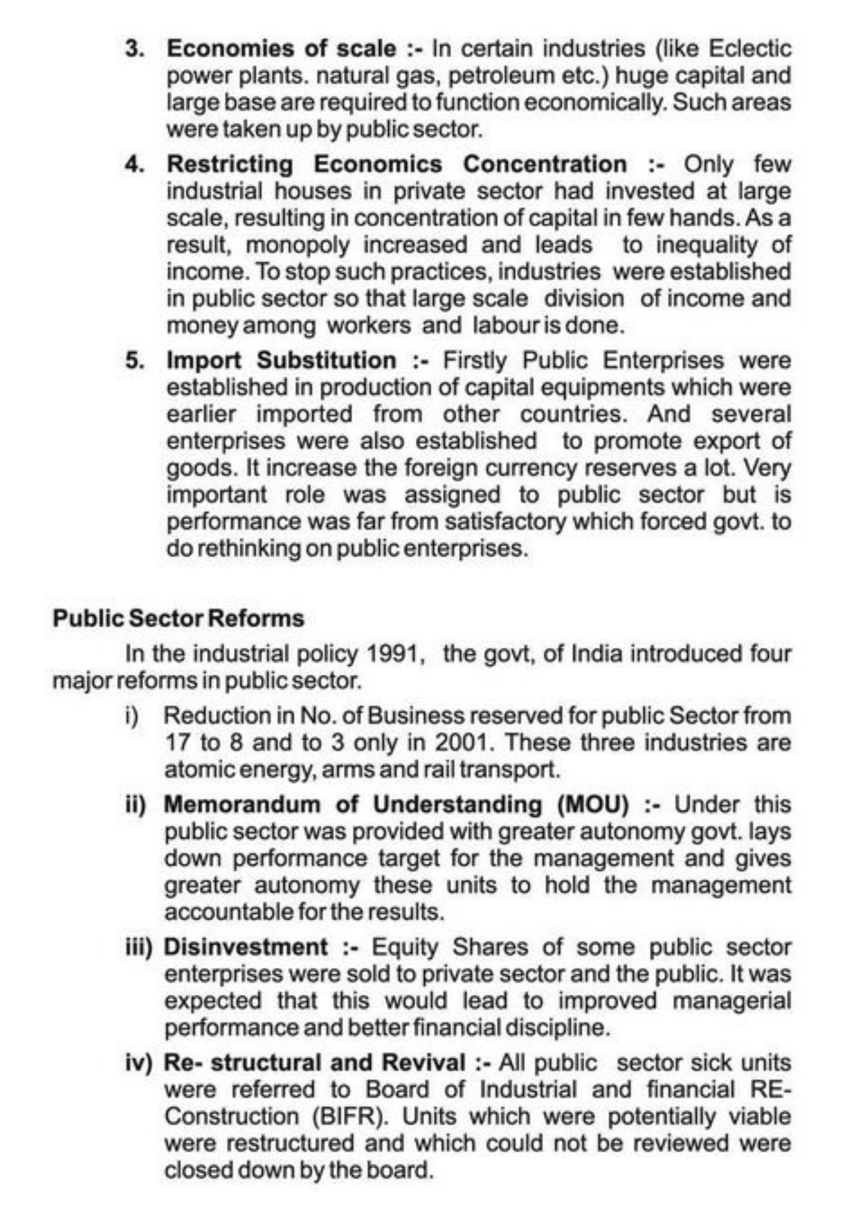 Class 11 Notes, Question & Practice Paper - Business Studies (Topic 3 : Private Public and Global Enterprises ) - Page 8