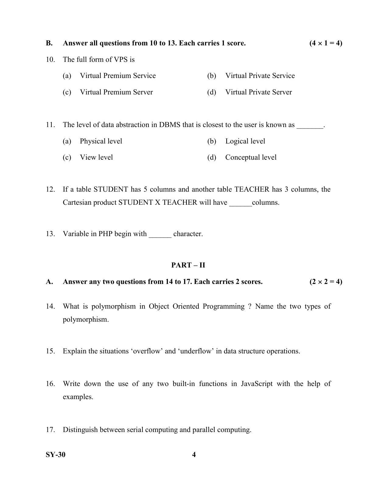 Kerala Plus Two Question Paper 2022 - Computer Science - Page 4