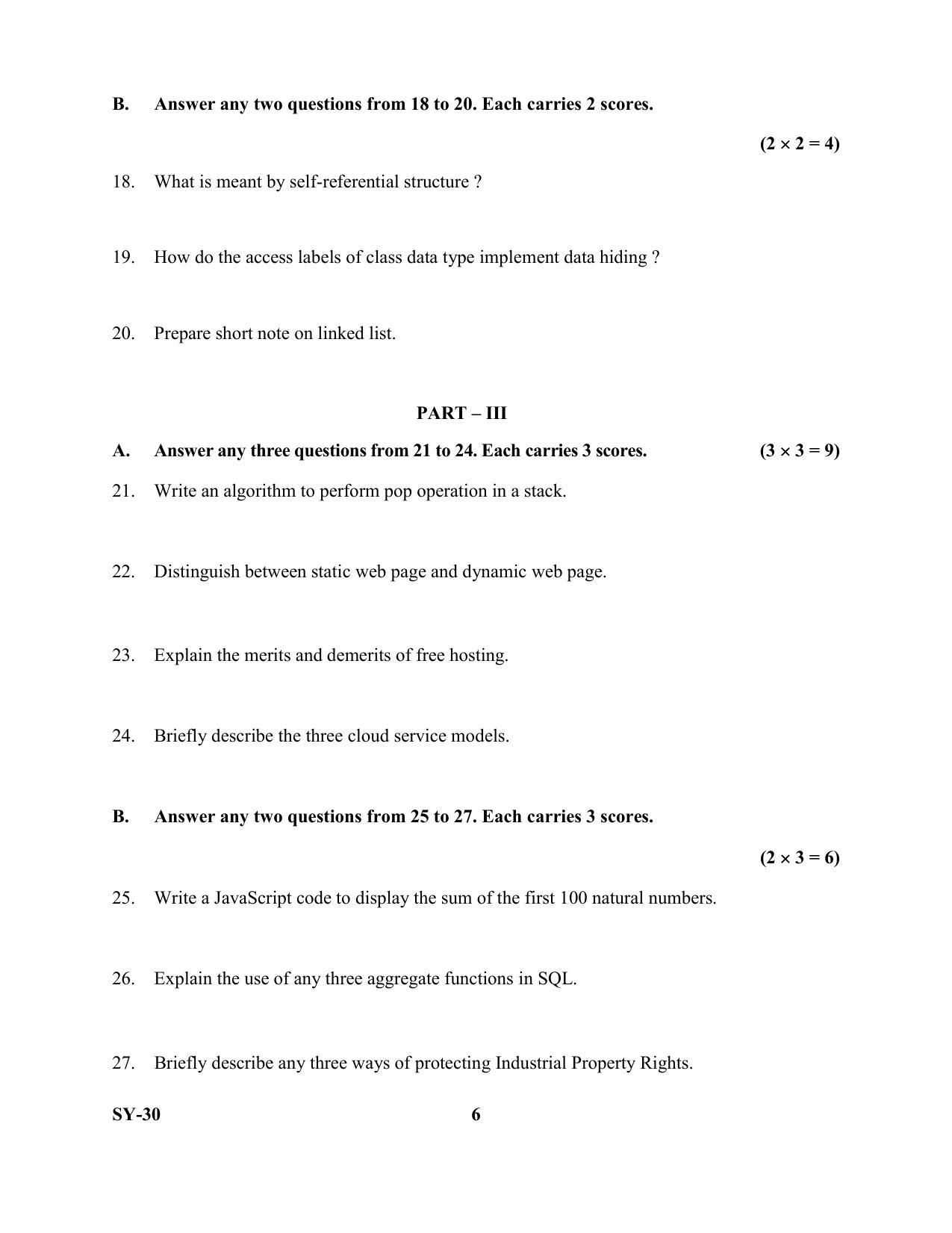 Kerala Plus Two Question Paper 2022 - Computer Science - Page 6