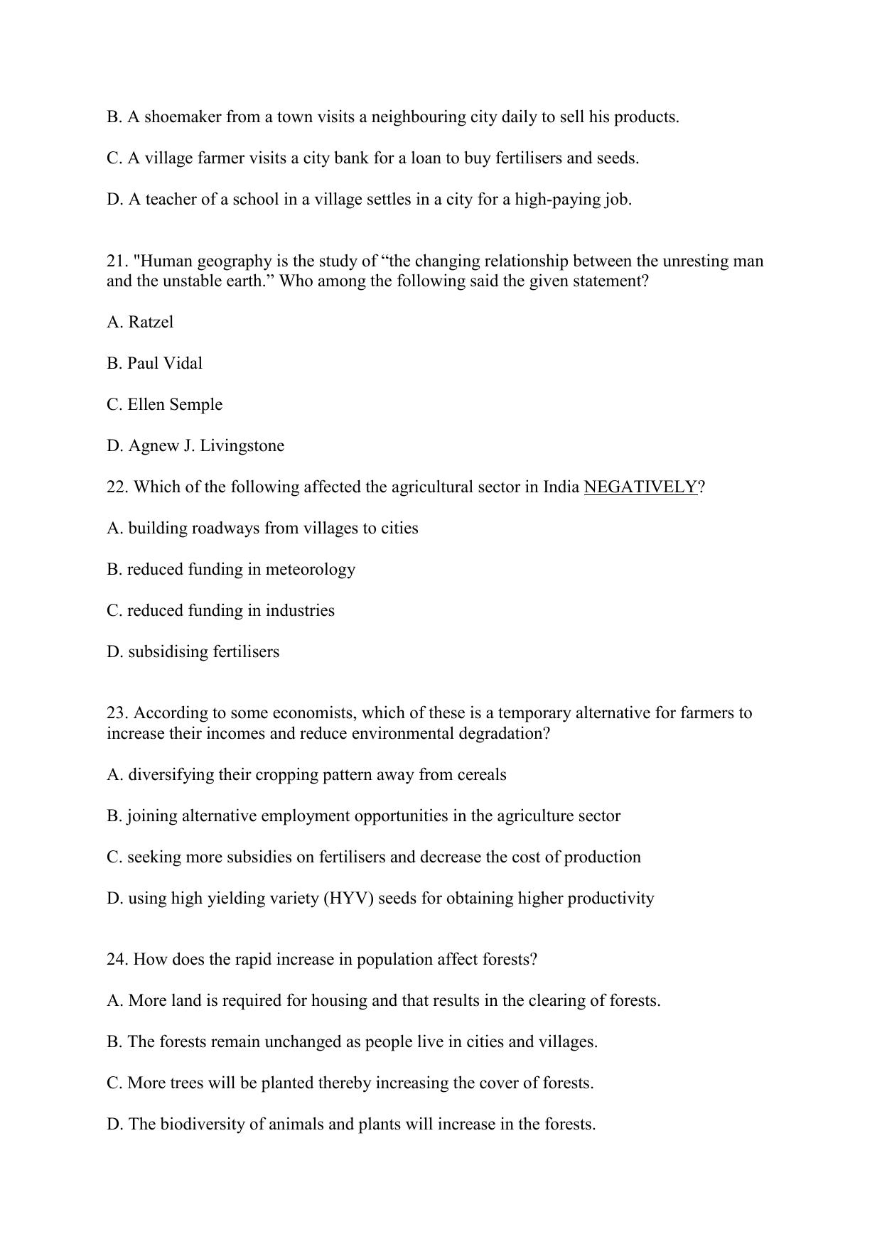 CBSE Class 12 Geography Term 1 Practice Questions 2021-22 - Page 7