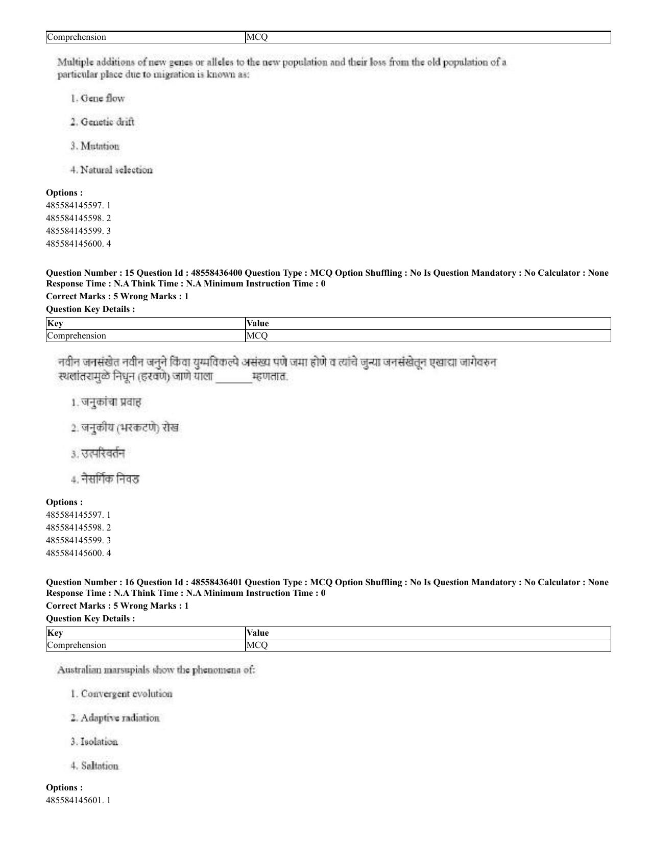 CUET 2023 English Marathi Shift 3 Question Papers - 22 June 2023 - Page 16
