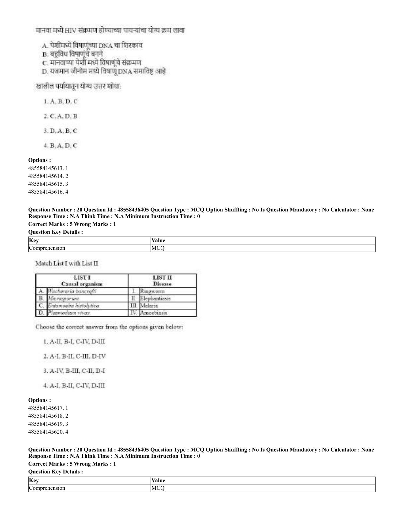 CUET 2023 English Marathi Shift 3 Question Papers - 22 June 2023 - Page 20