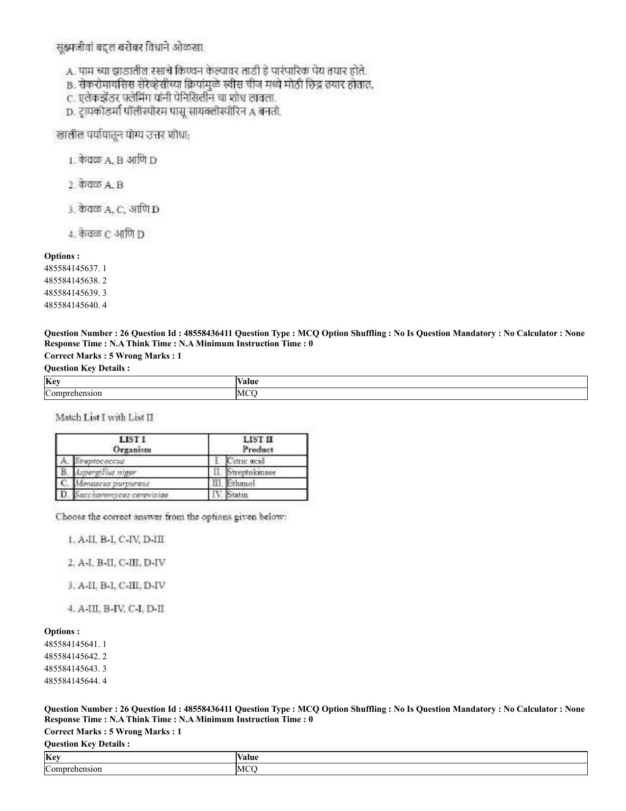 CUET 2023 English Marathi Shift 3 Question Papers - 22 June 2023 - Page 26