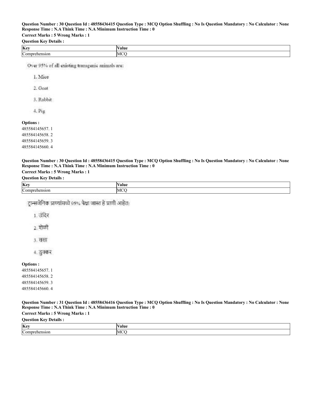 CUET 2023 English Marathi Shift 3 Question Papers - 22 June 2023 - Page 30