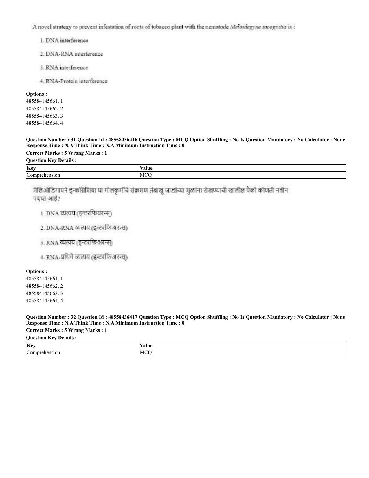 CUET 2023 English Marathi Shift 3 Question Papers - 22 June 2023 - Page 31