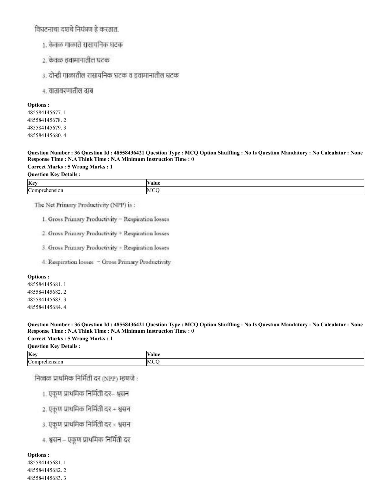CUET 2023 English Marathi Shift 3 Question Papers - 22 June 2023 - Page 35