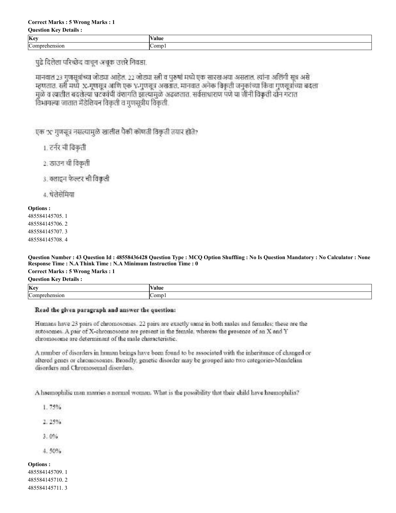 CUET 2023 English Marathi Shift 3 Question Papers - 22 June 2023 - Page 41