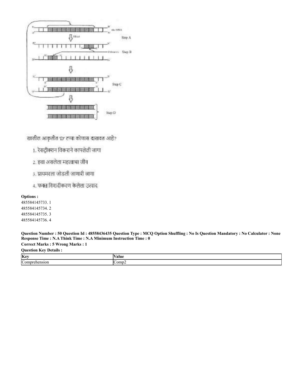 CUET 2023 English Marathi Shift 3 Question Papers - 22 June 2023 - Page 52