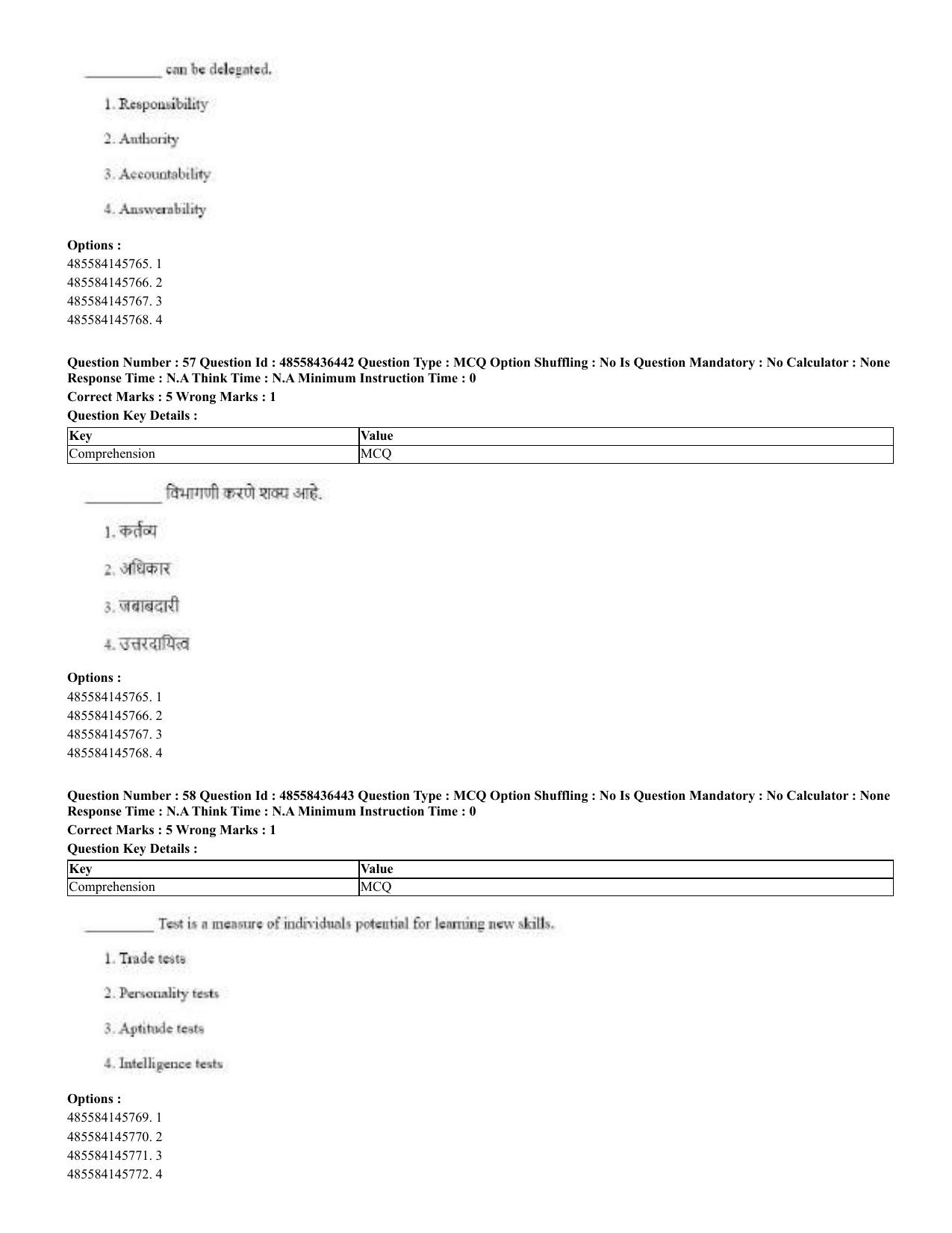 CUET 2023 English Marathi Shift 3 Question Papers - 22 June 2023 - Page 60