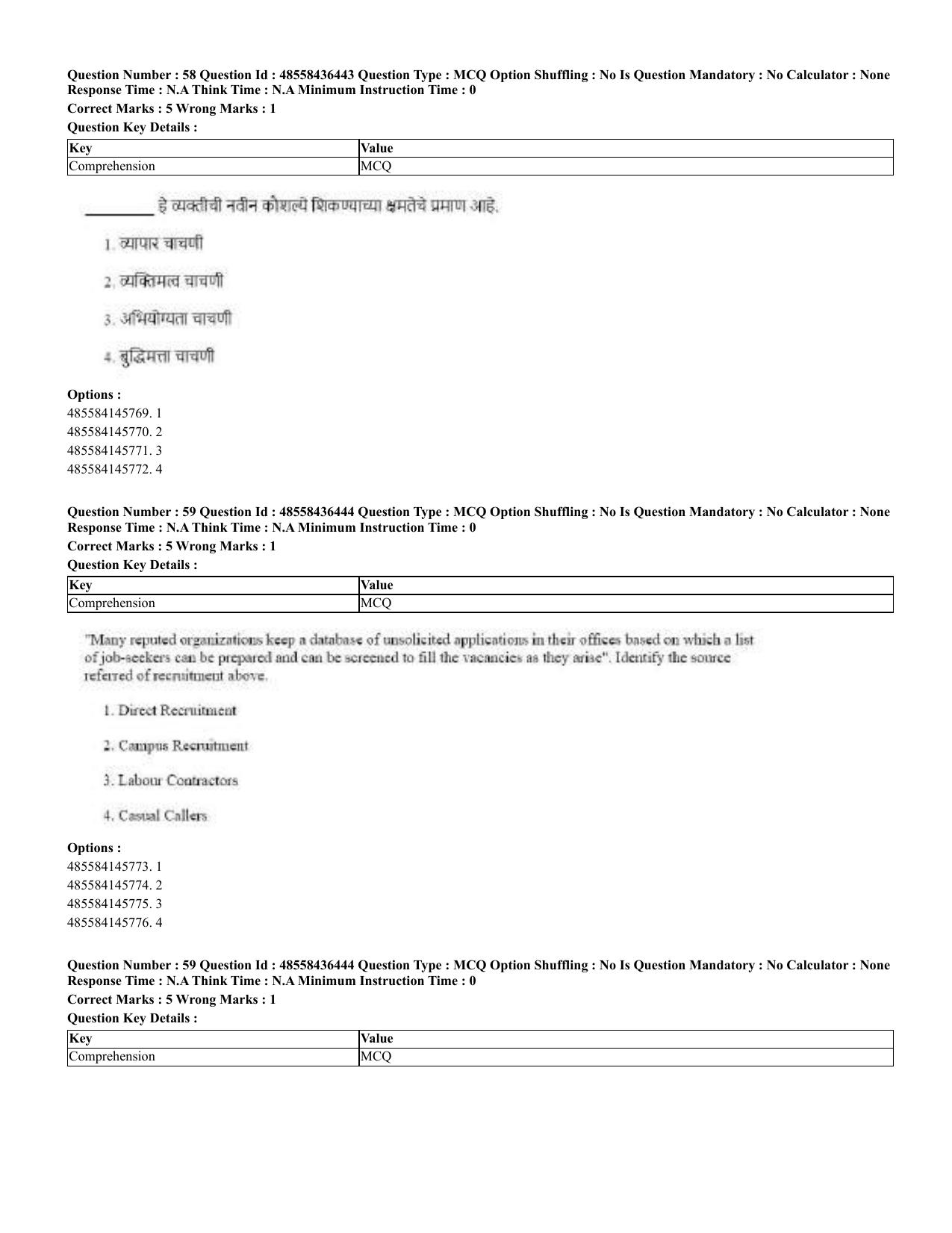 CUET 2023 English Marathi Shift 3 Question Papers - 22 June 2023 - Page 61