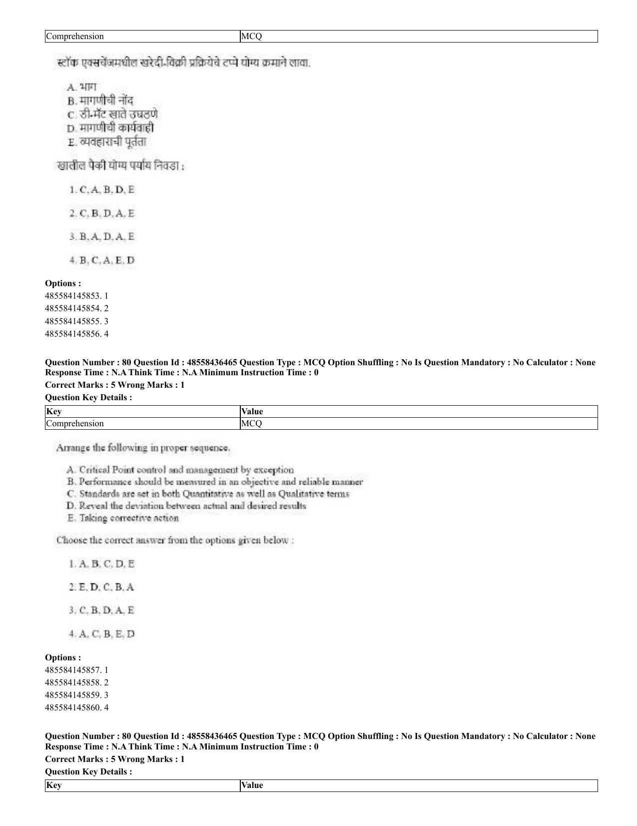 CUET 2023 English Marathi Shift 3 Question Papers - 22 June 2023 - Page 79