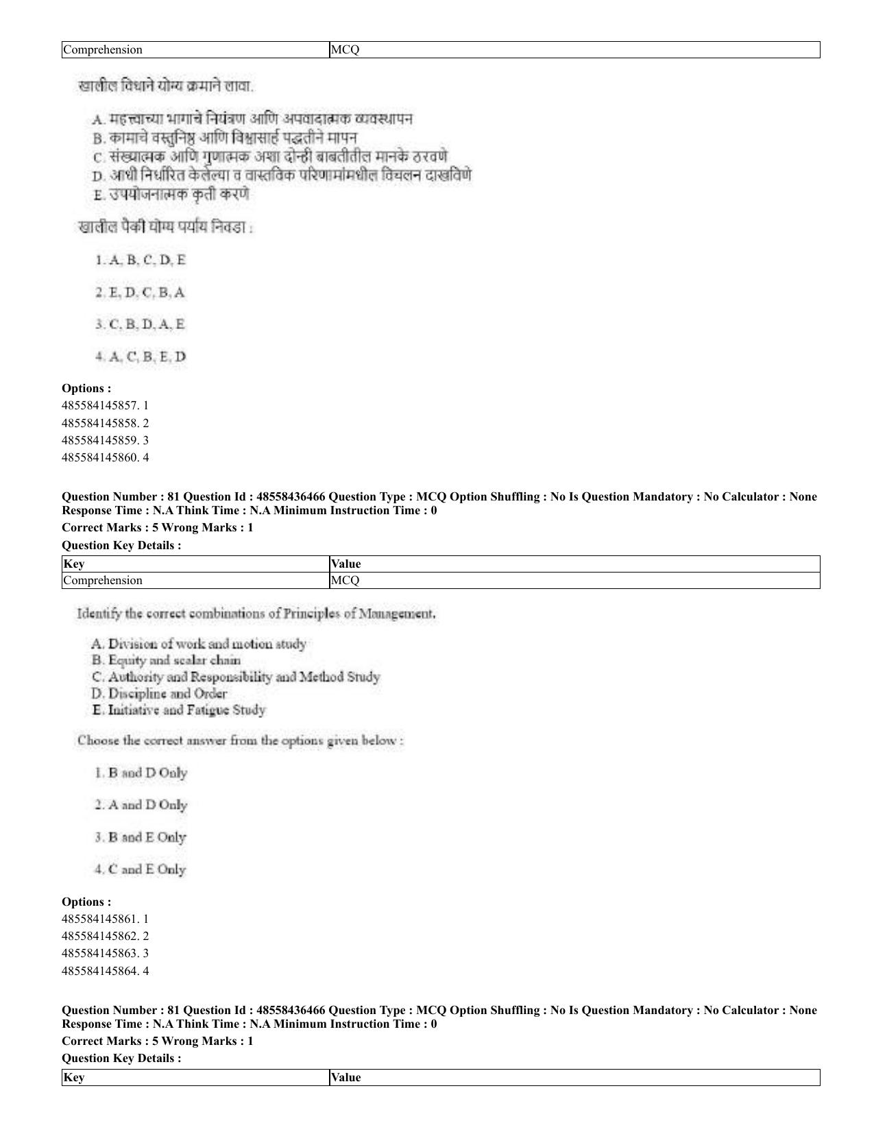 CUET 2023 English Marathi Shift 3 Question Papers - 22 June 2023 - Page 80