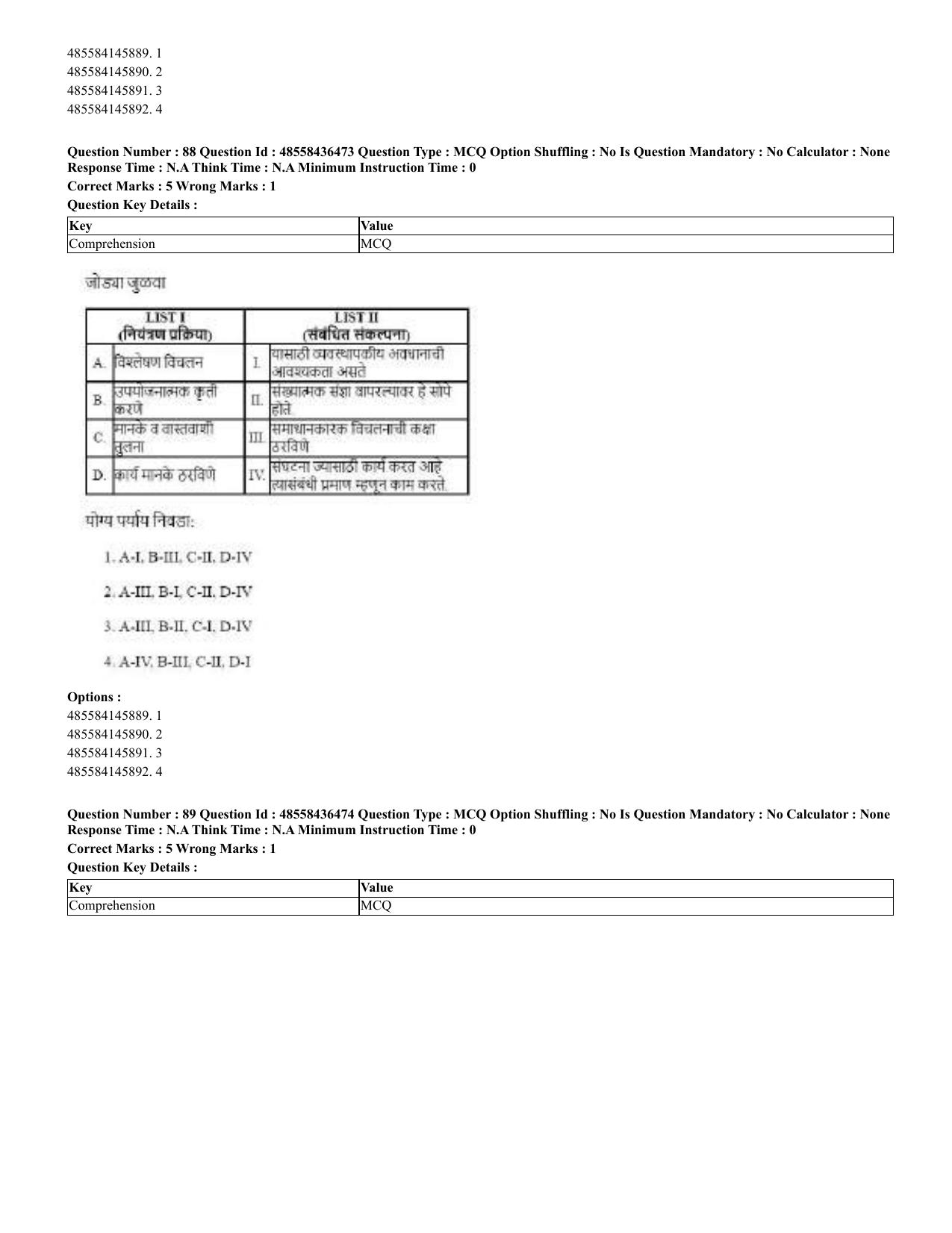 CUET 2023 English Marathi Shift 3 Question Papers - 22 June 2023 - Page 88