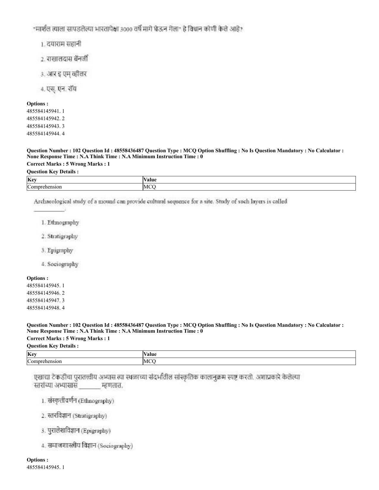 CUET 2023 English Marathi Shift 3 Question Papers - 22 June 2023 - Page 105