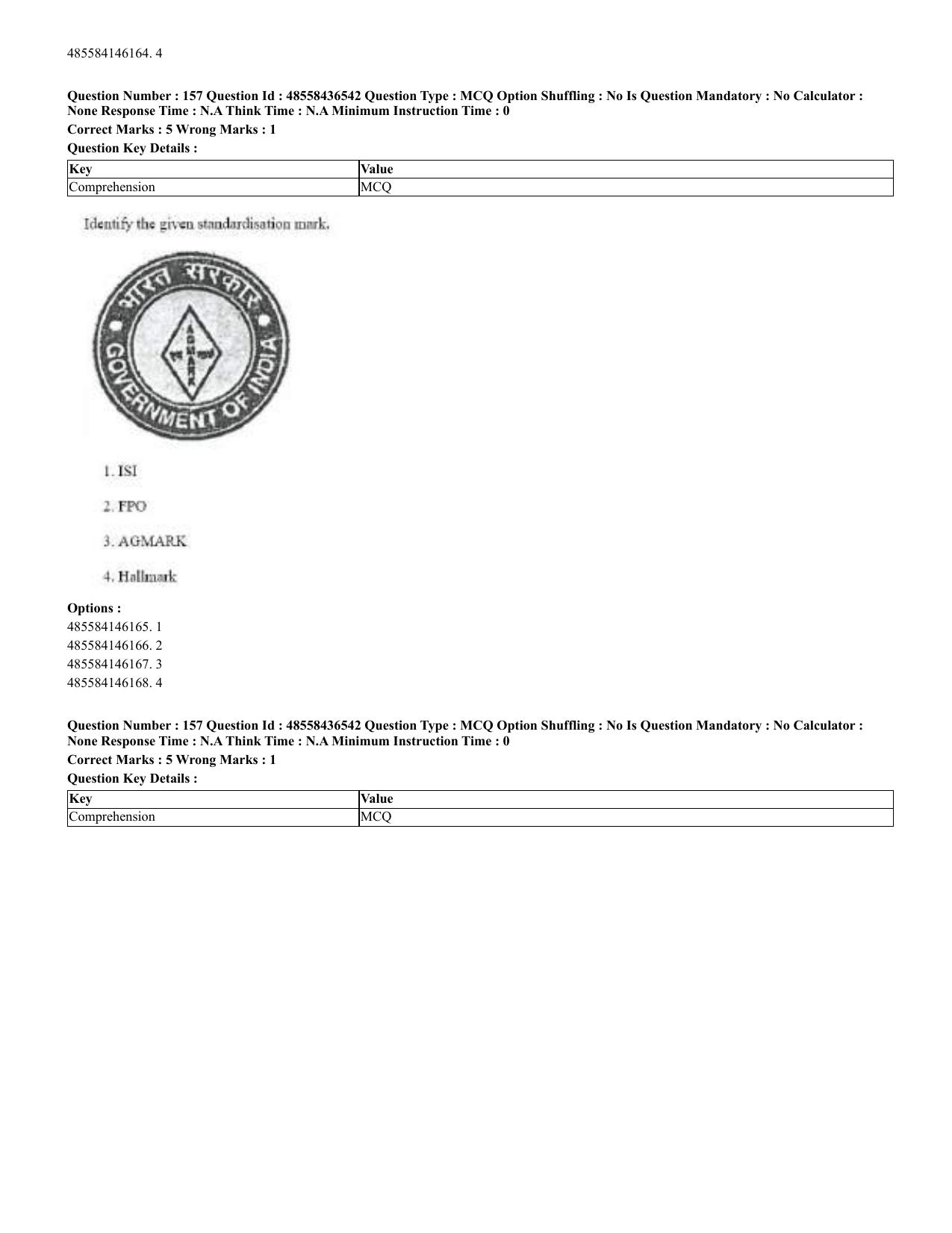 CUET 2023 English Marathi Shift 3 Question Papers - 22 June 2023 - Page 158