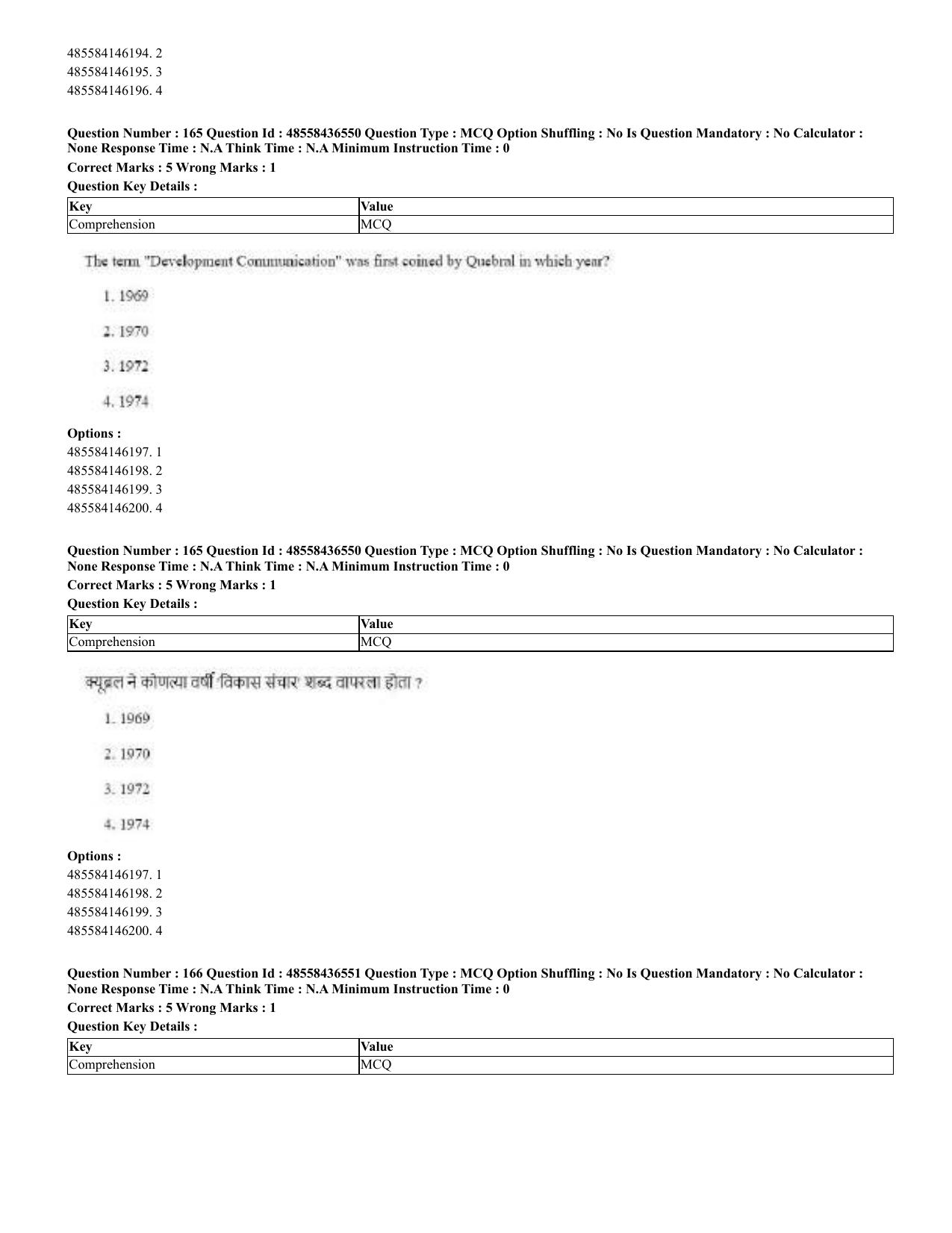 CUET 2023 English Marathi Shift 3 Question Papers - 22 June 2023 - Page 165