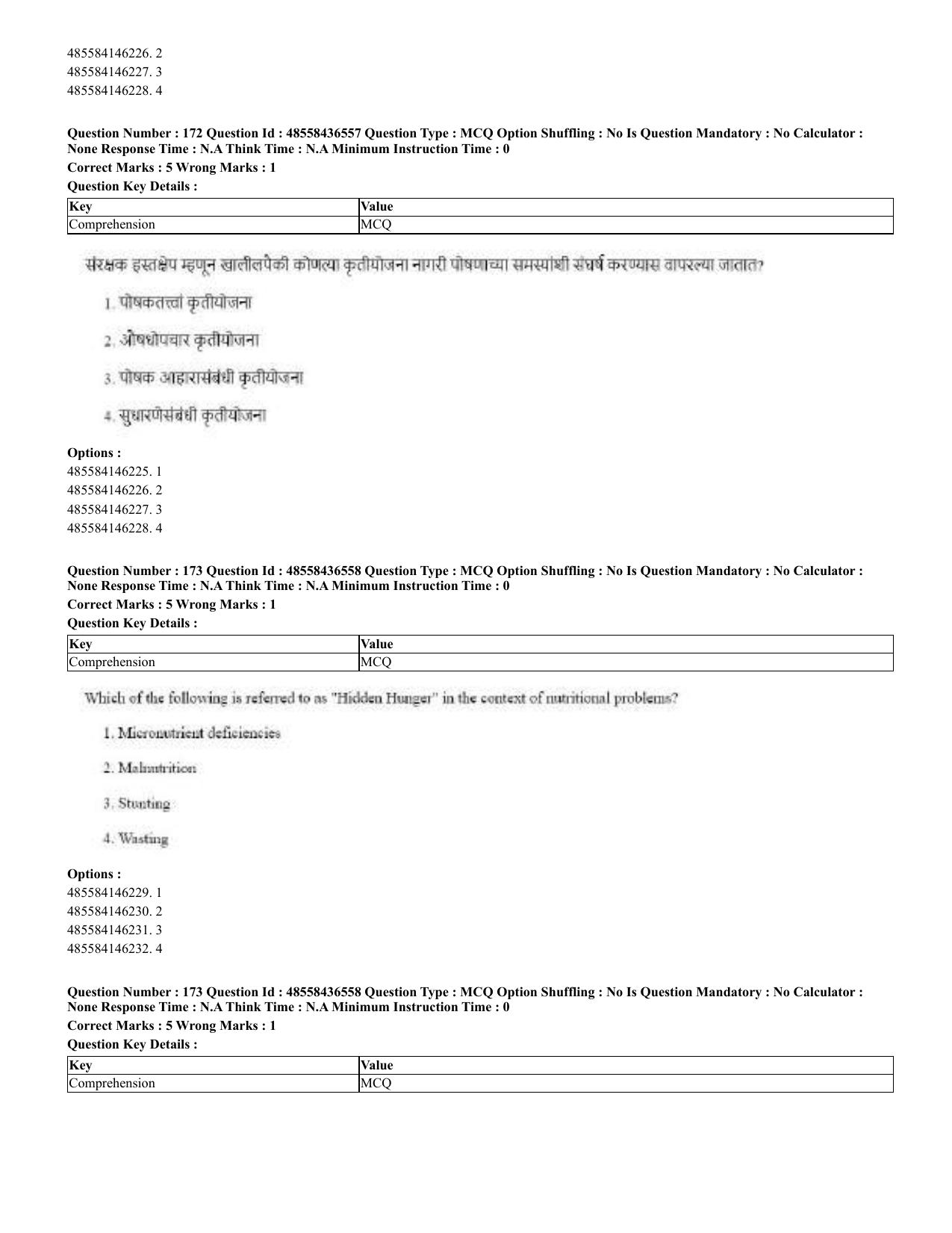 CUET 2023 English Marathi Shift 3 Question Papers - 22 June 2023 - Page 171