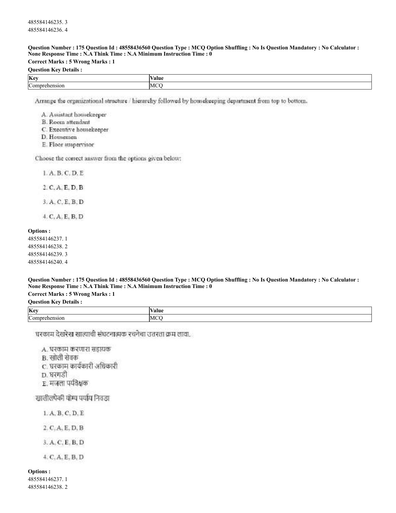 CUET 2023 English Marathi Shift 3 Question Papers - 22 June 2023 - Page 173