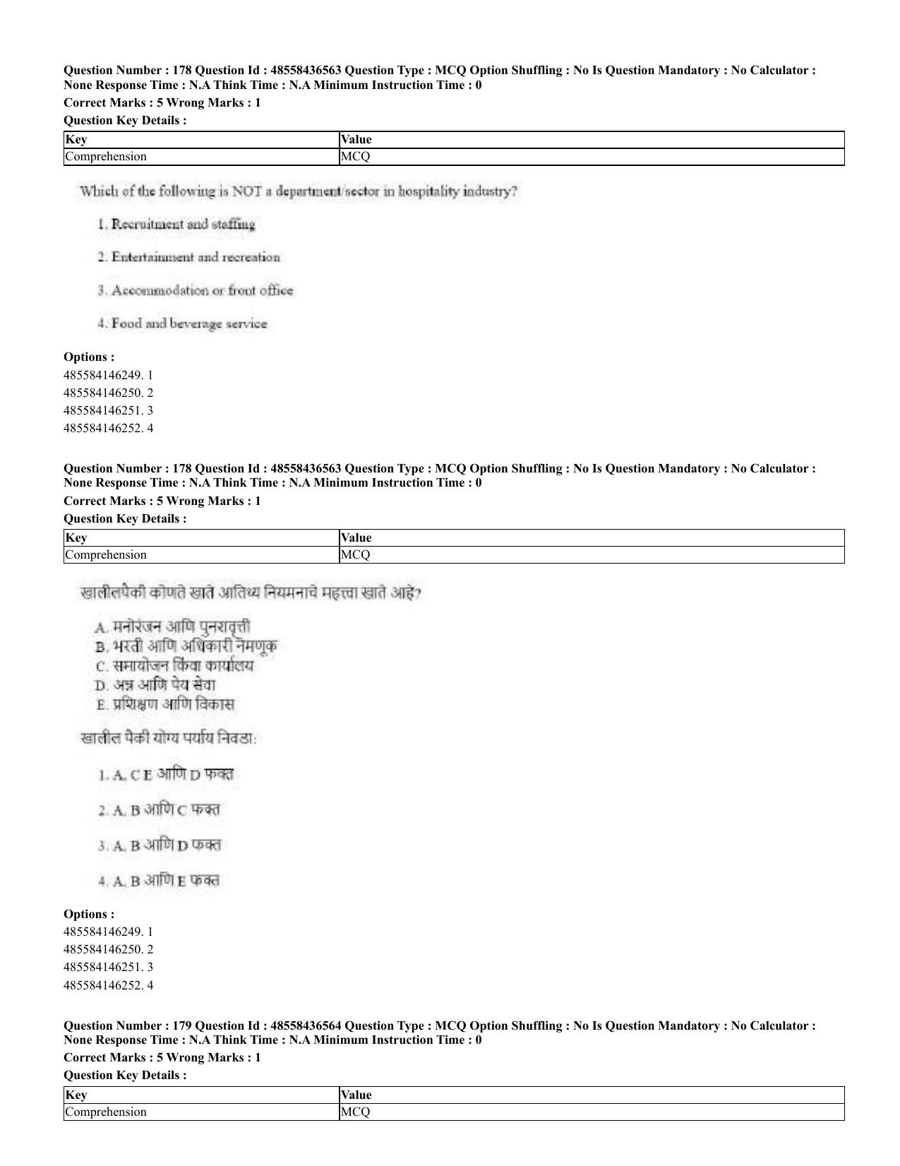 CUET 2023 English Marathi Shift 3 Question Papers - 22 June 2023 - Page 176