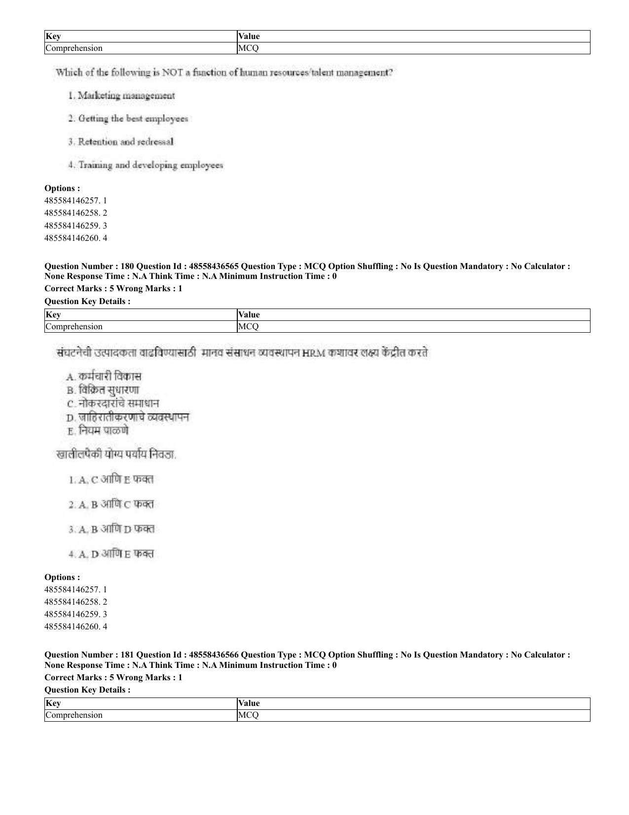 CUET 2023 English Marathi Shift 3 Question Papers - 22 June 2023 - Page 178