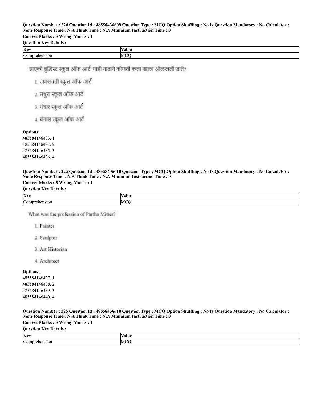 CUET 2023 English Marathi Shift 3 Question Papers - 22 June 2023 - Page 225