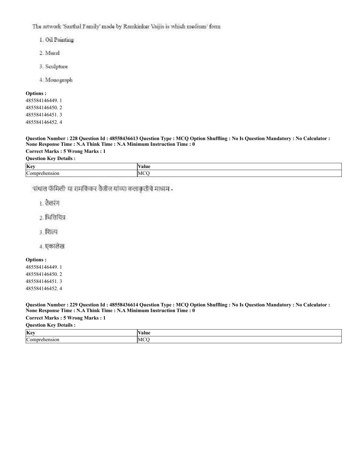 CUET 2023 English Marathi Shift 3 Question Papers - 22 June 2023 - Page 228