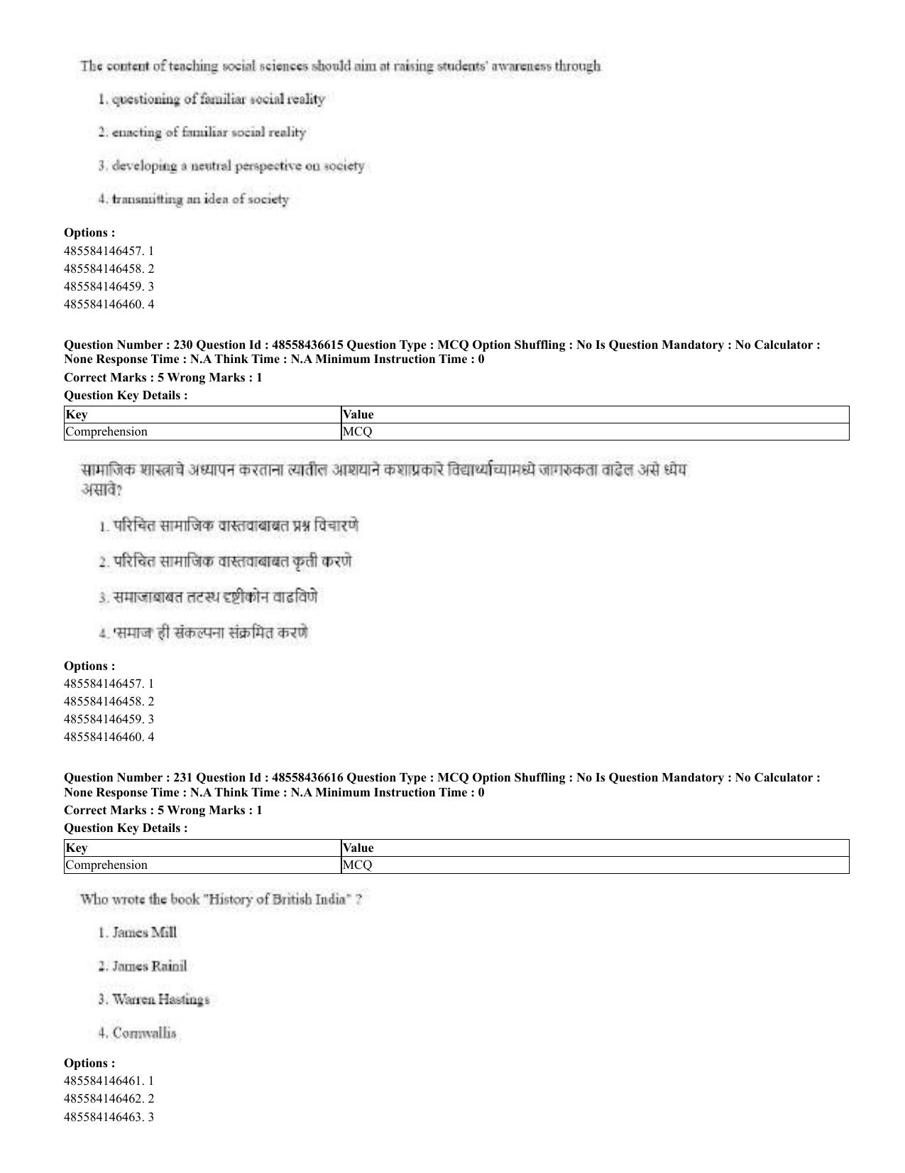 CUET 2023 English Marathi Shift 3 Question Papers - 22 June 2023 - Page 230