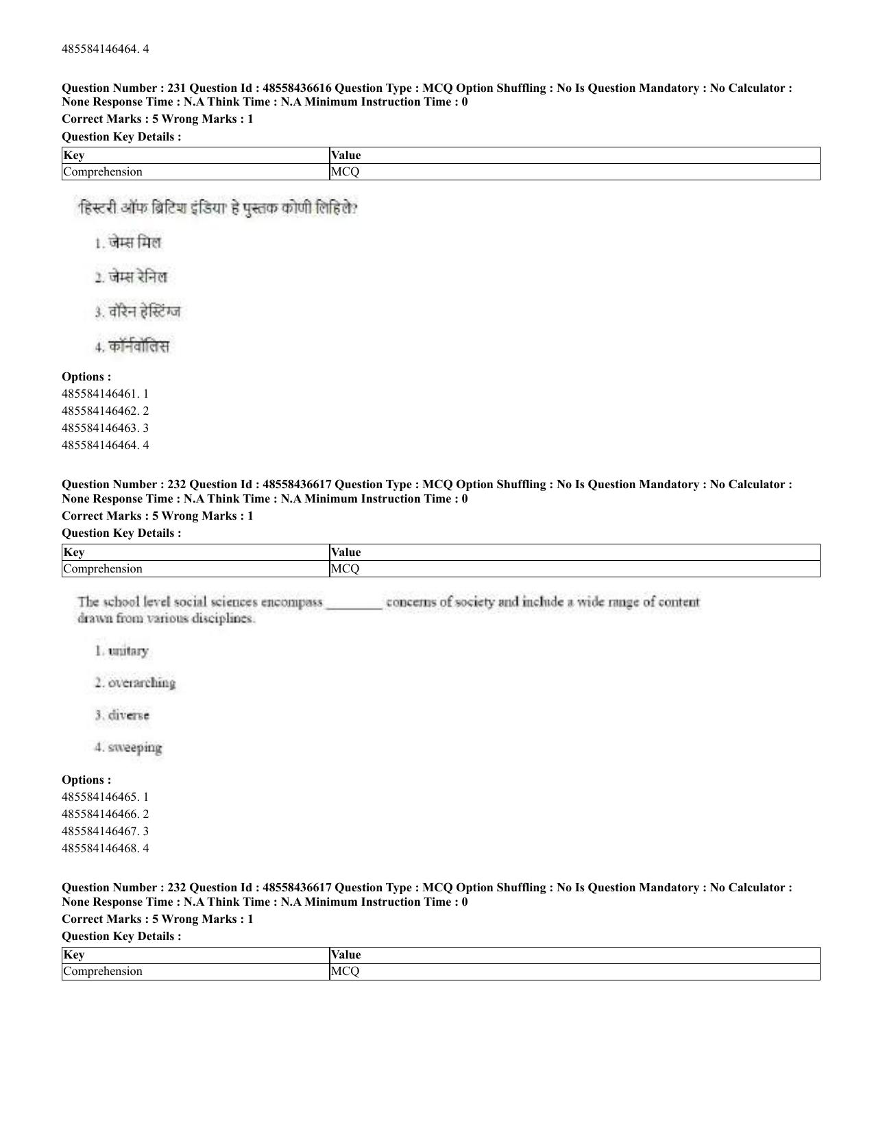 CUET 2023 English Marathi Shift 3 Question Papers - 22 June 2023 - Page 231
