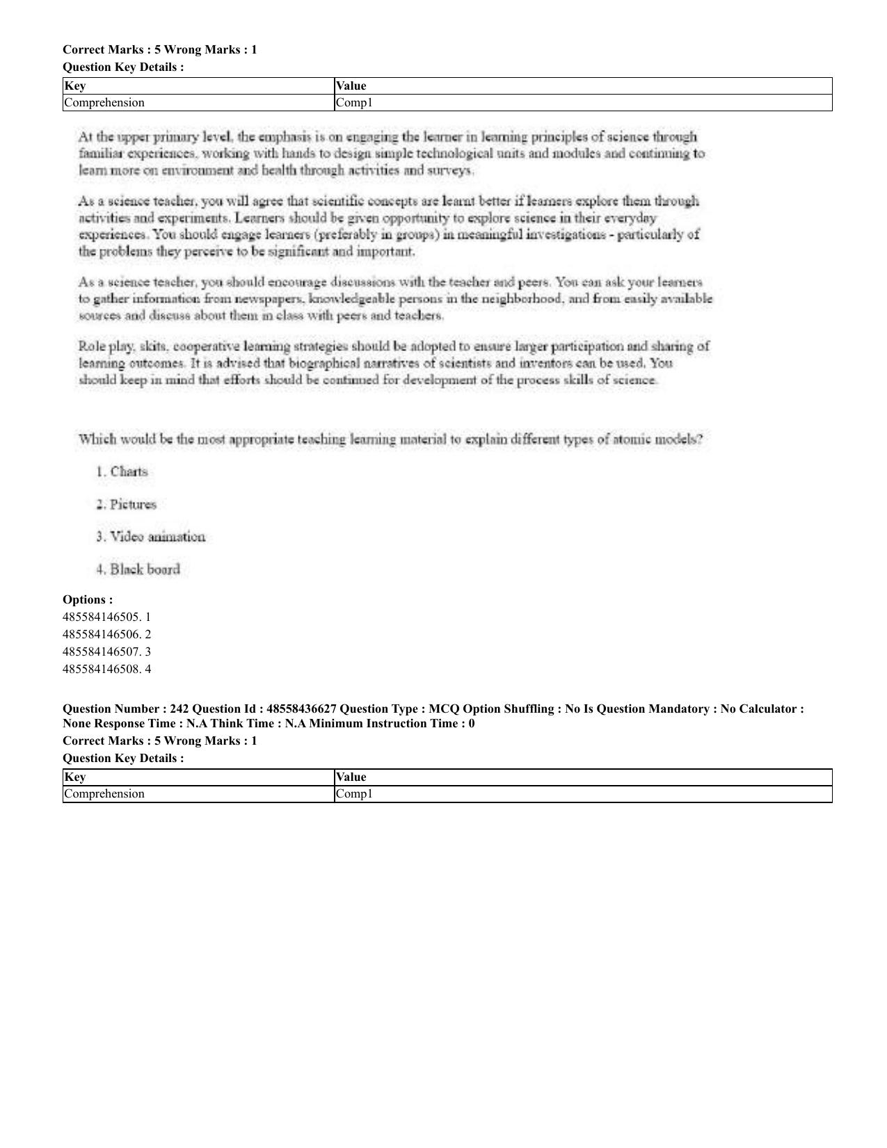 CUET 2023 English Marathi Shift 3 Question Papers - 22 June 2023 - Page 241