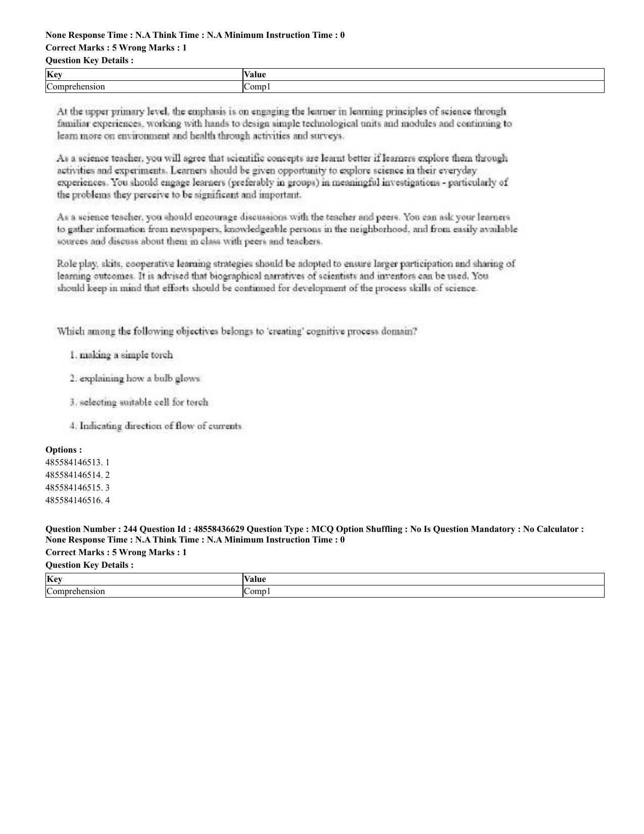 CUET 2023 English Marathi Shift 3 Question Papers - 22 June 2023 - Page 244