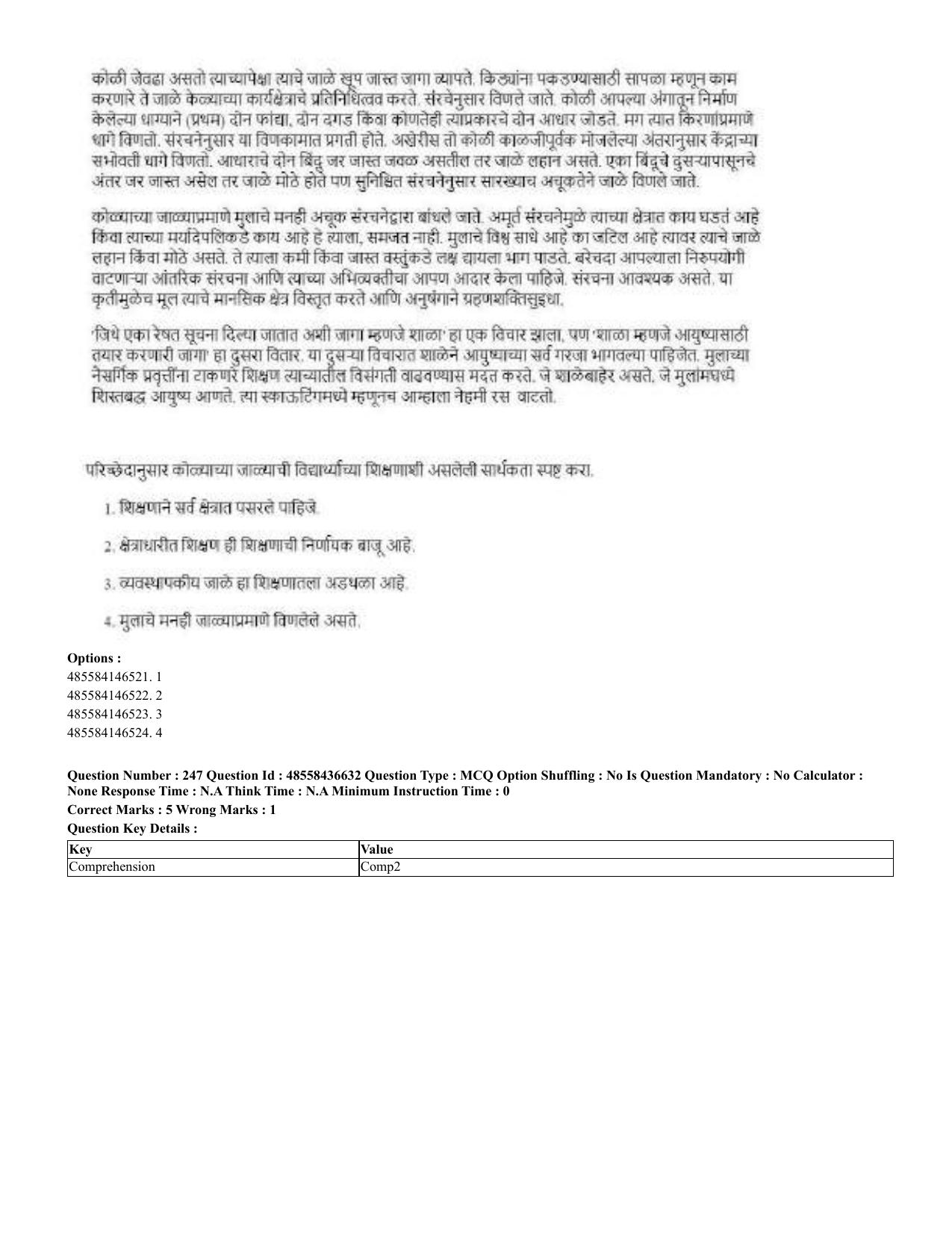 CUET 2023 English Marathi Shift 3 Question Papers - 22 June 2023 - Page 248